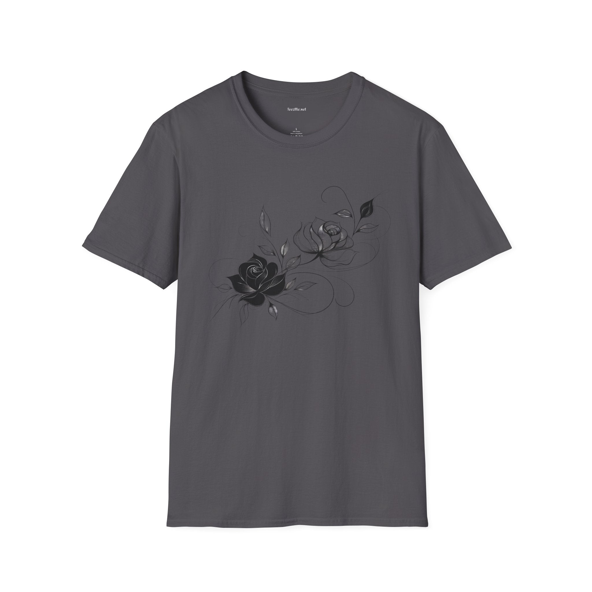 Black rose bouquet - Unisex Softstyle T-Shirt 100% Cotton Graphic