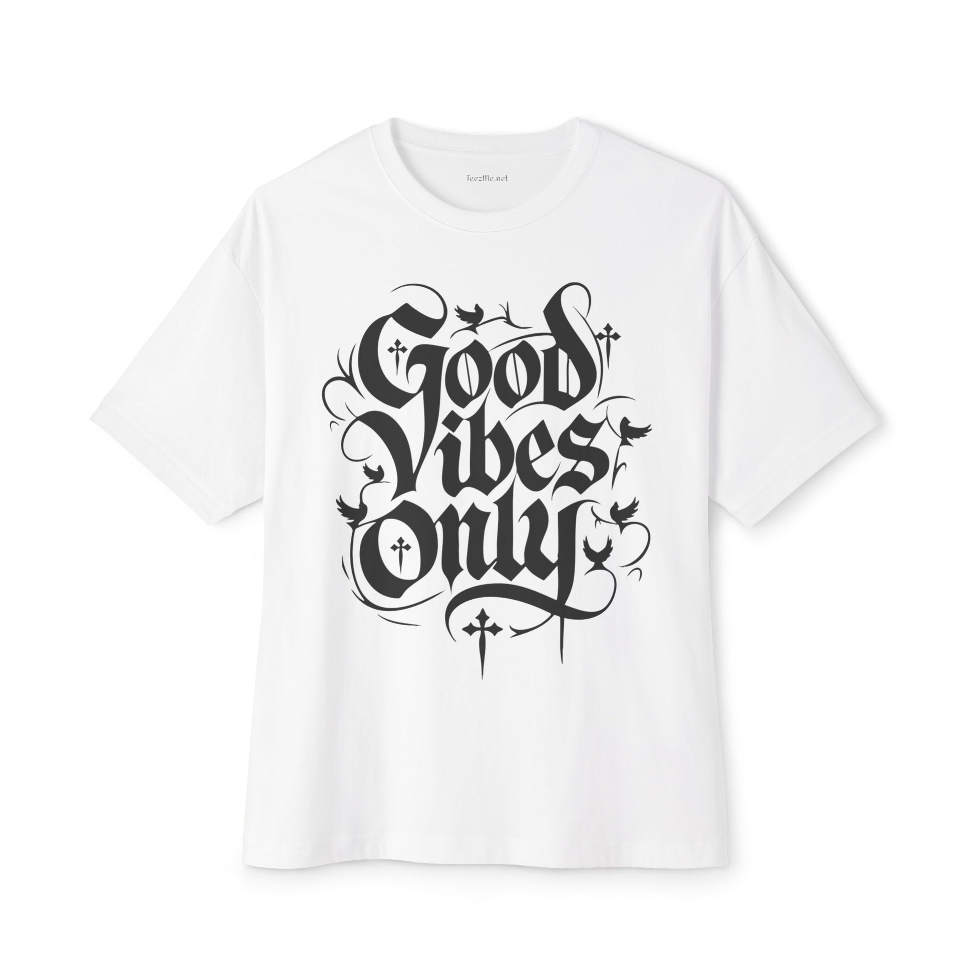 Good Vibes Only Goth Unisex Oversized Boxy Tee