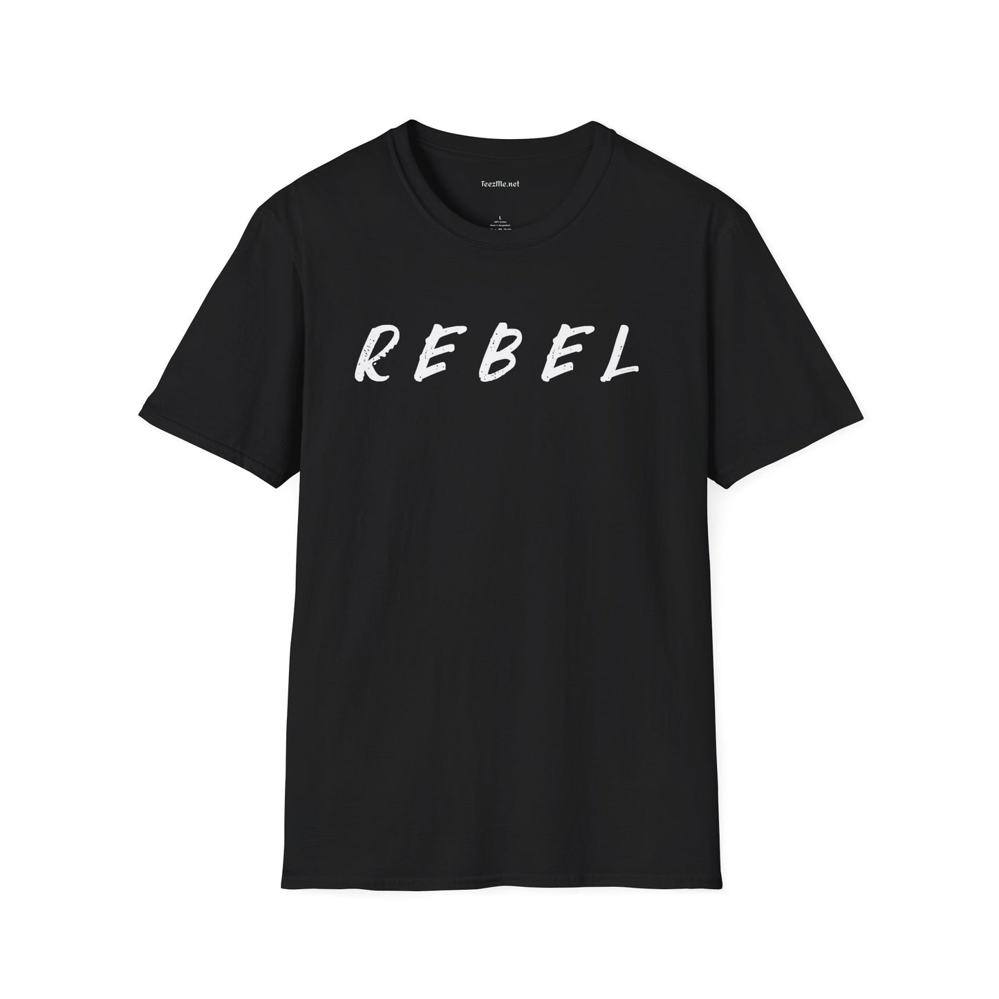 REBEL (white text) Unisex Softstyle T-Shirt 100% Cotton Graphic