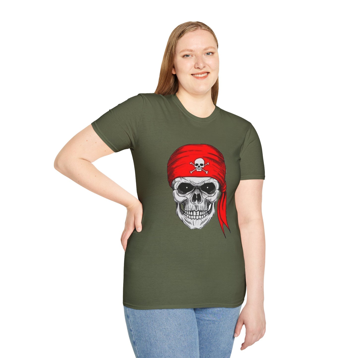 Pirate- Unisex Softstyle T-Shirt 100% Cotton Graphic