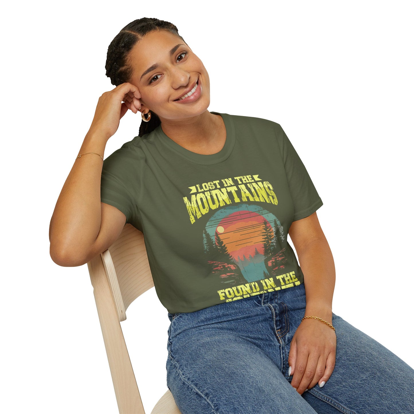 Lost in the Mountain - Unisex Softstyle T-Shirt 100% Cotton Graphic