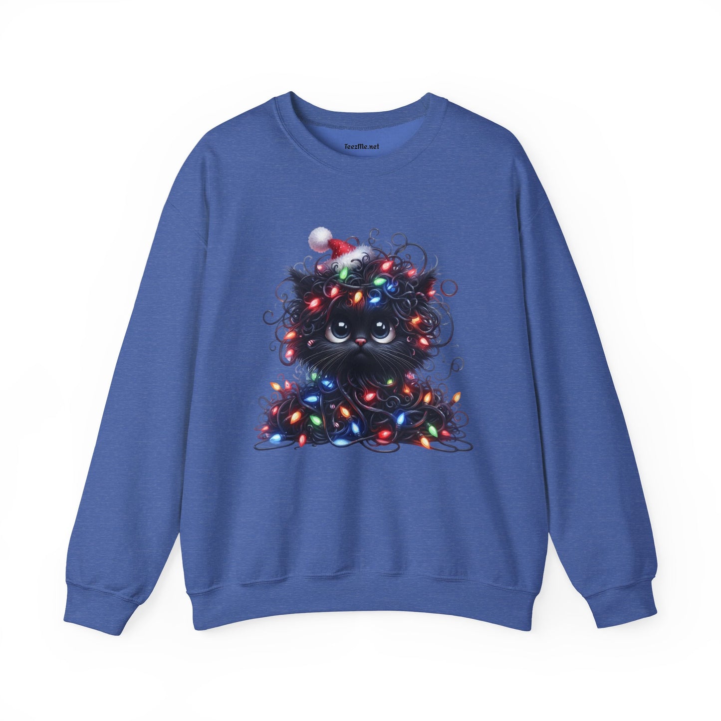Funny Christmas Black Cat 02 Unisex Heavy Blend™ Crewneck Sweatshirt