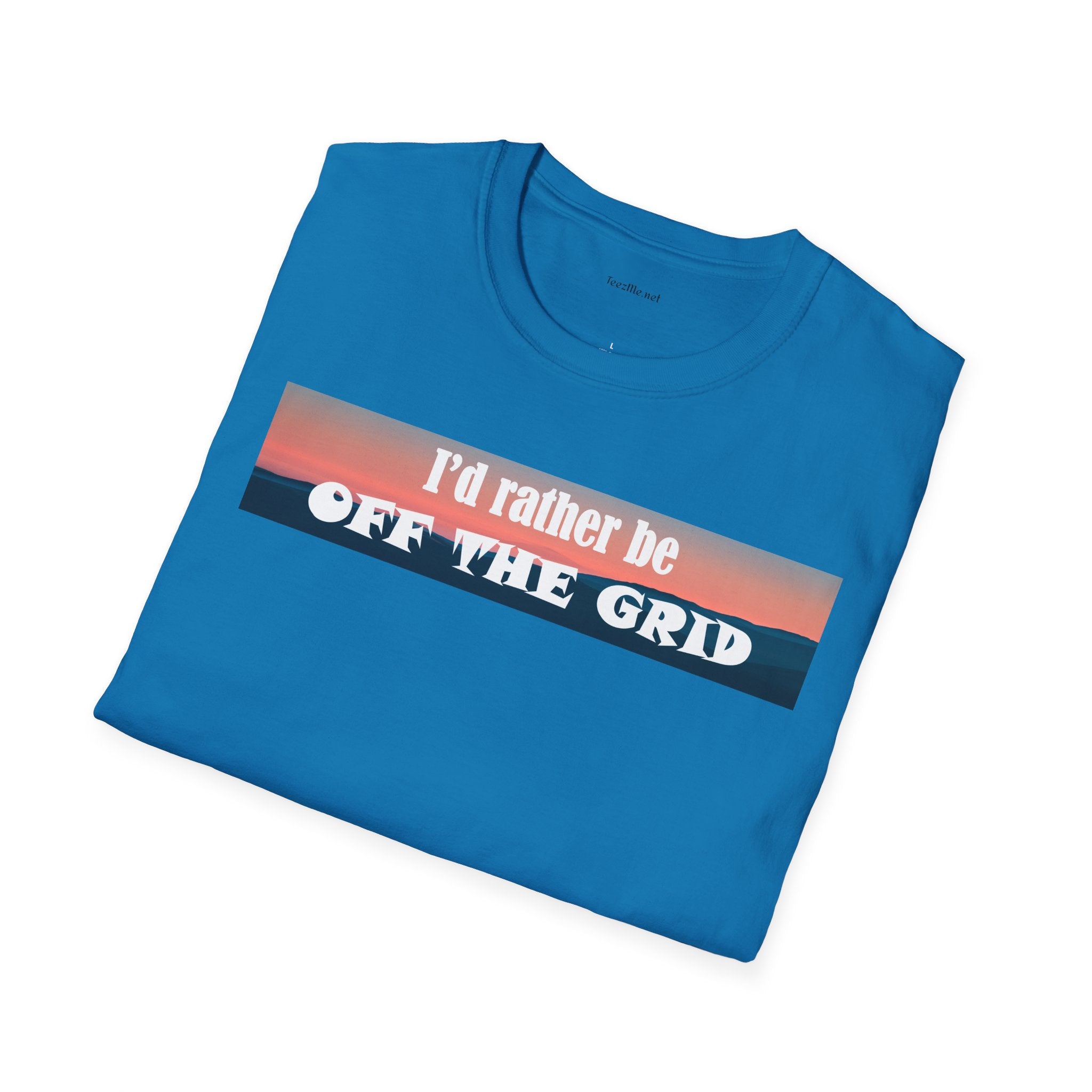 I'd rather be OFF THE GRID  - Unisex Softstyle T-Shirt 100% Cotton Graphic