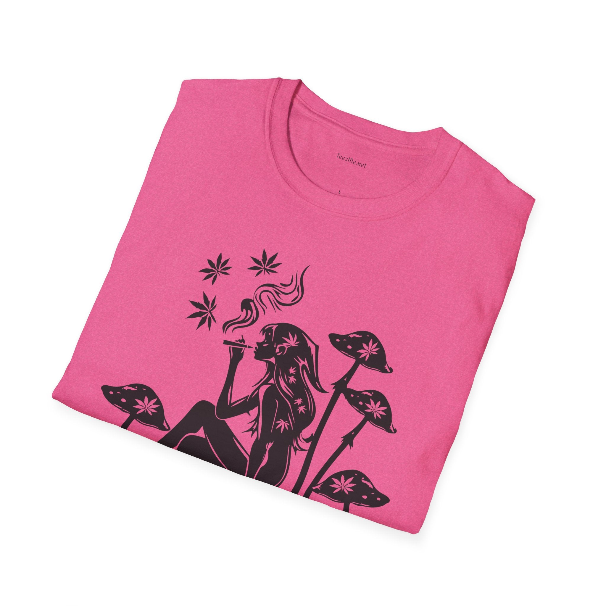 Fairy Smoking Weed Unisex Softstyle T-Shirt 100% Cotton Graphic