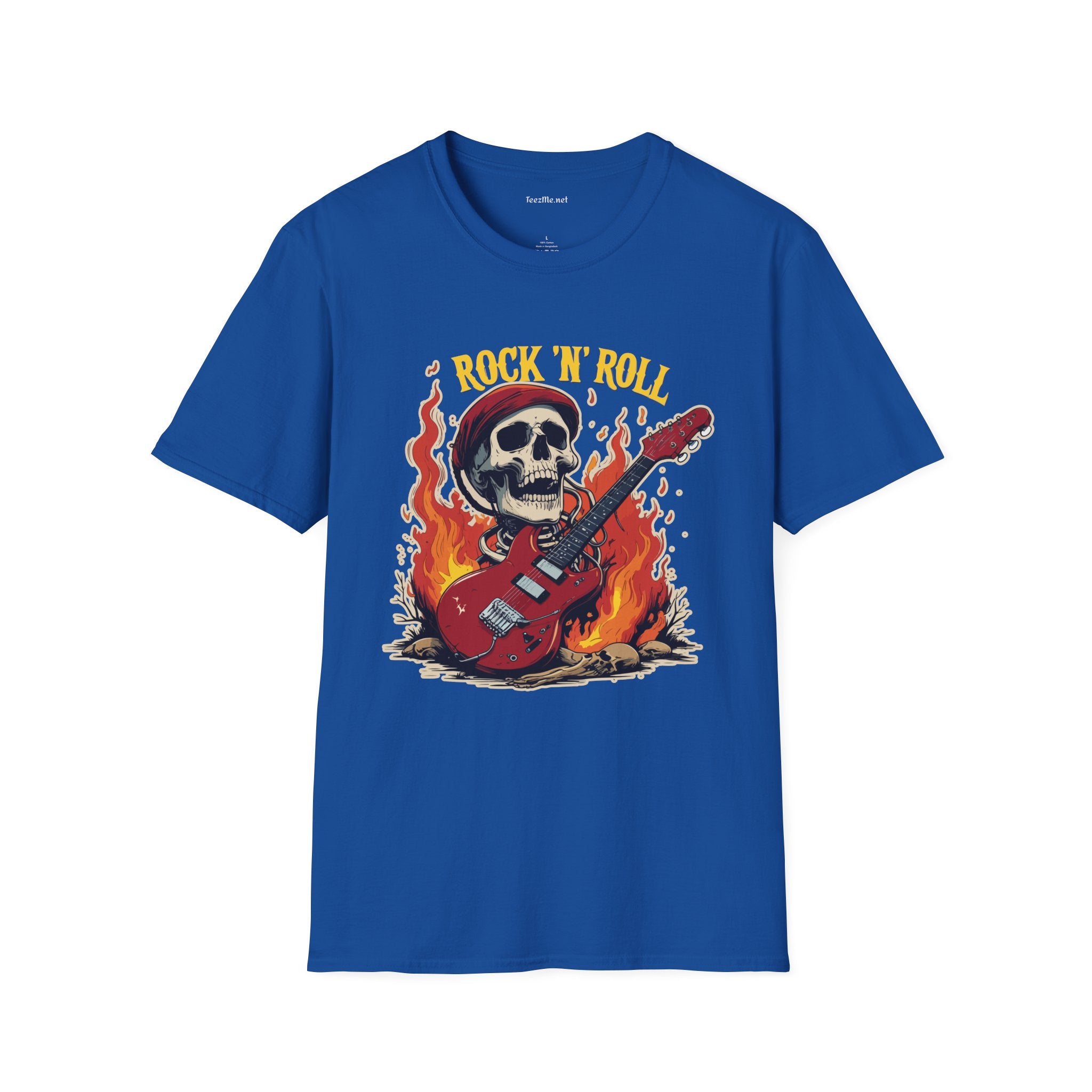 Rock N Roll Skeleton - Unisex Softstyle T-Shirt 100% Cotton Graphic