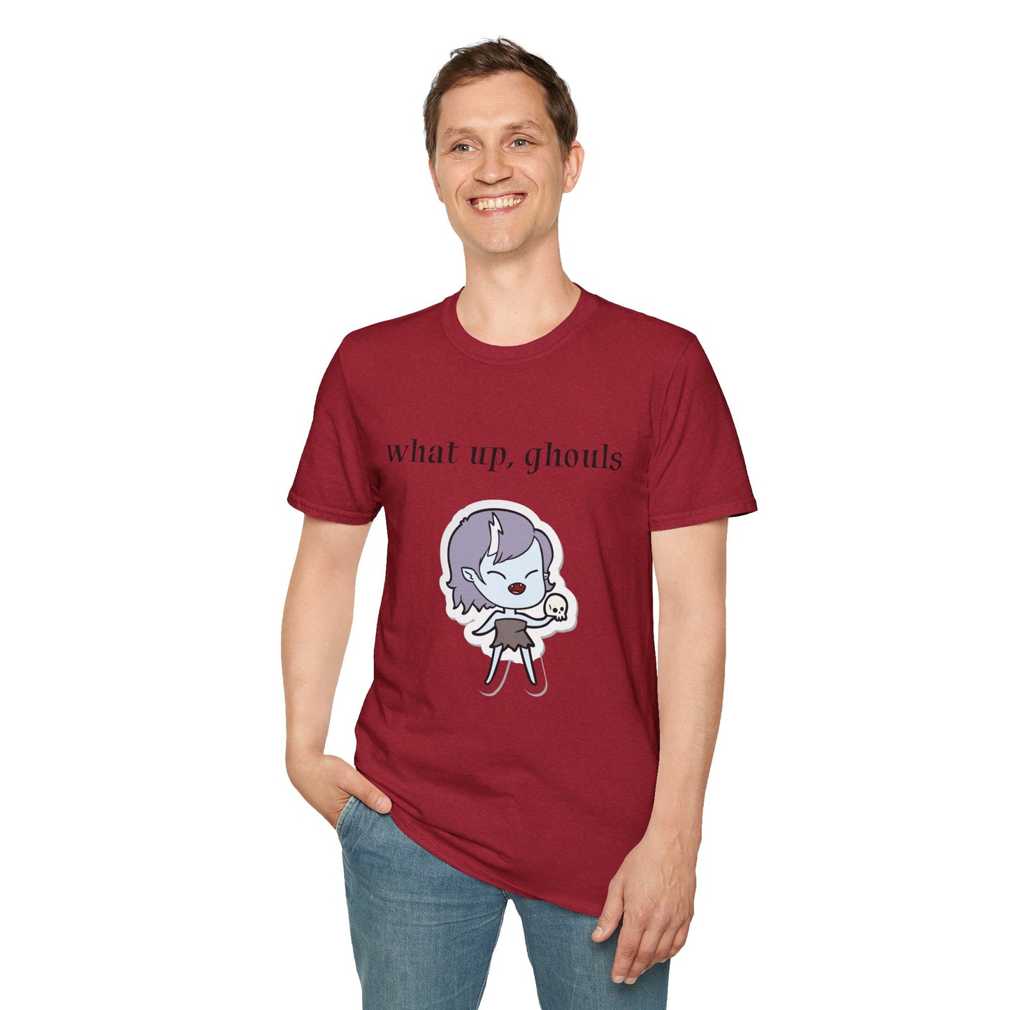 What up, ghouls - Unisex Softstyle T-Shirt 100% Cotton Graphic