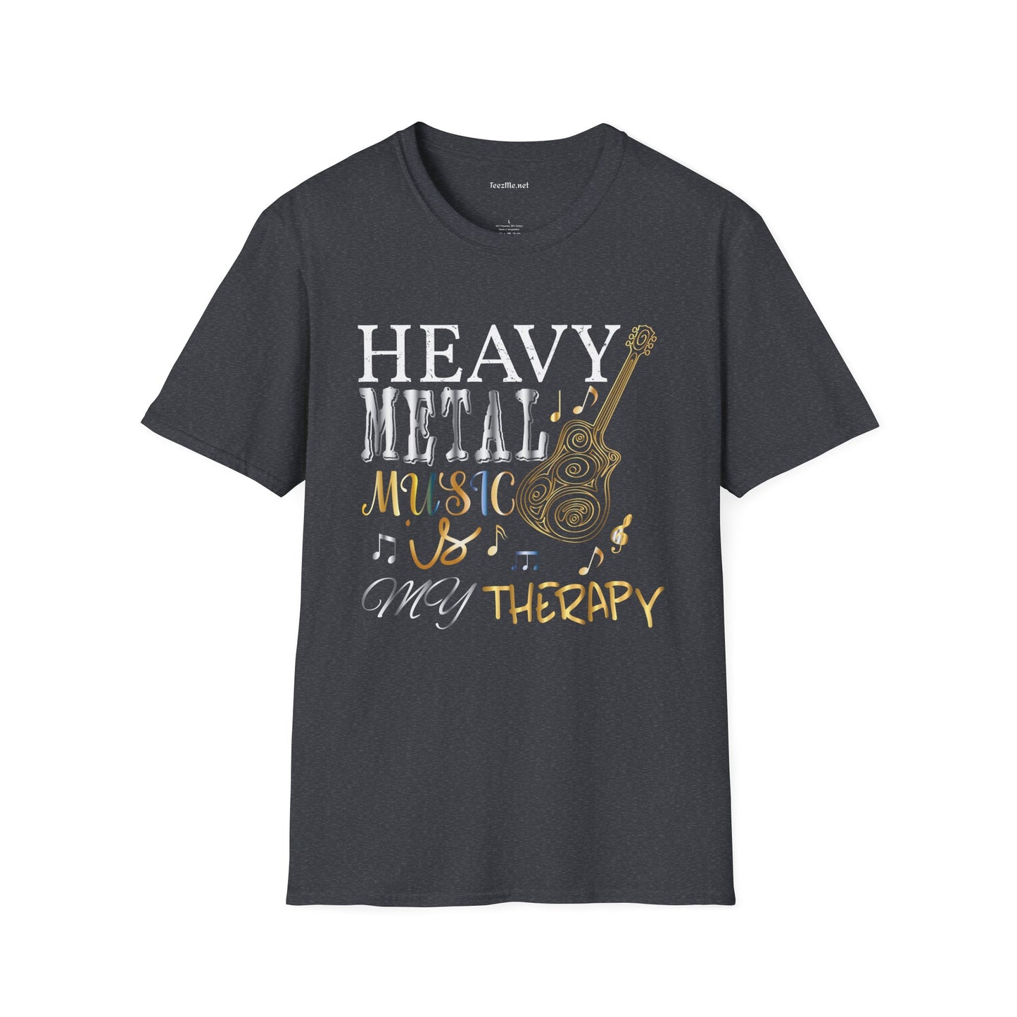 Heavy Metal Music is My Therapy Unisex SoftStyle T-Shirt 100% Cotton Graphic Music