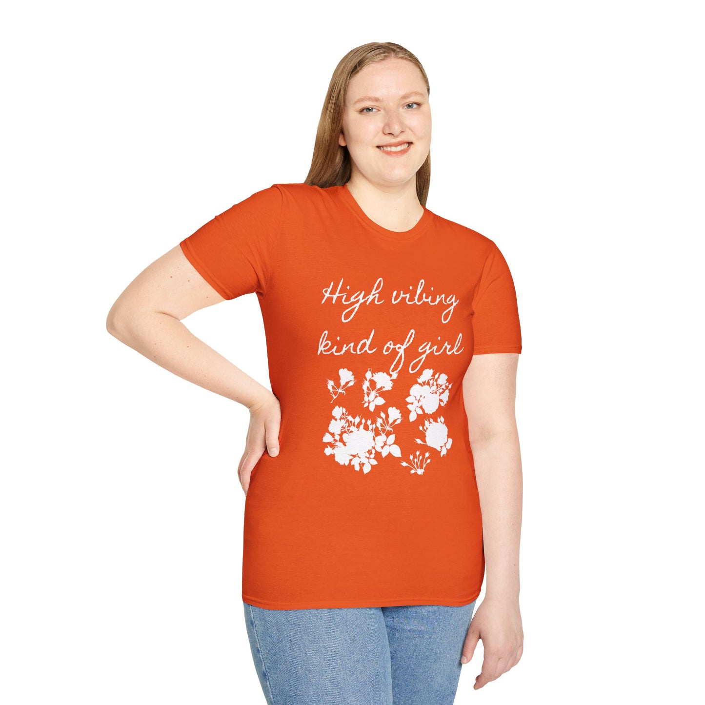 High vibing kind of girl - Unisex Softstyle T-Shirt 100% Cotton Graphic