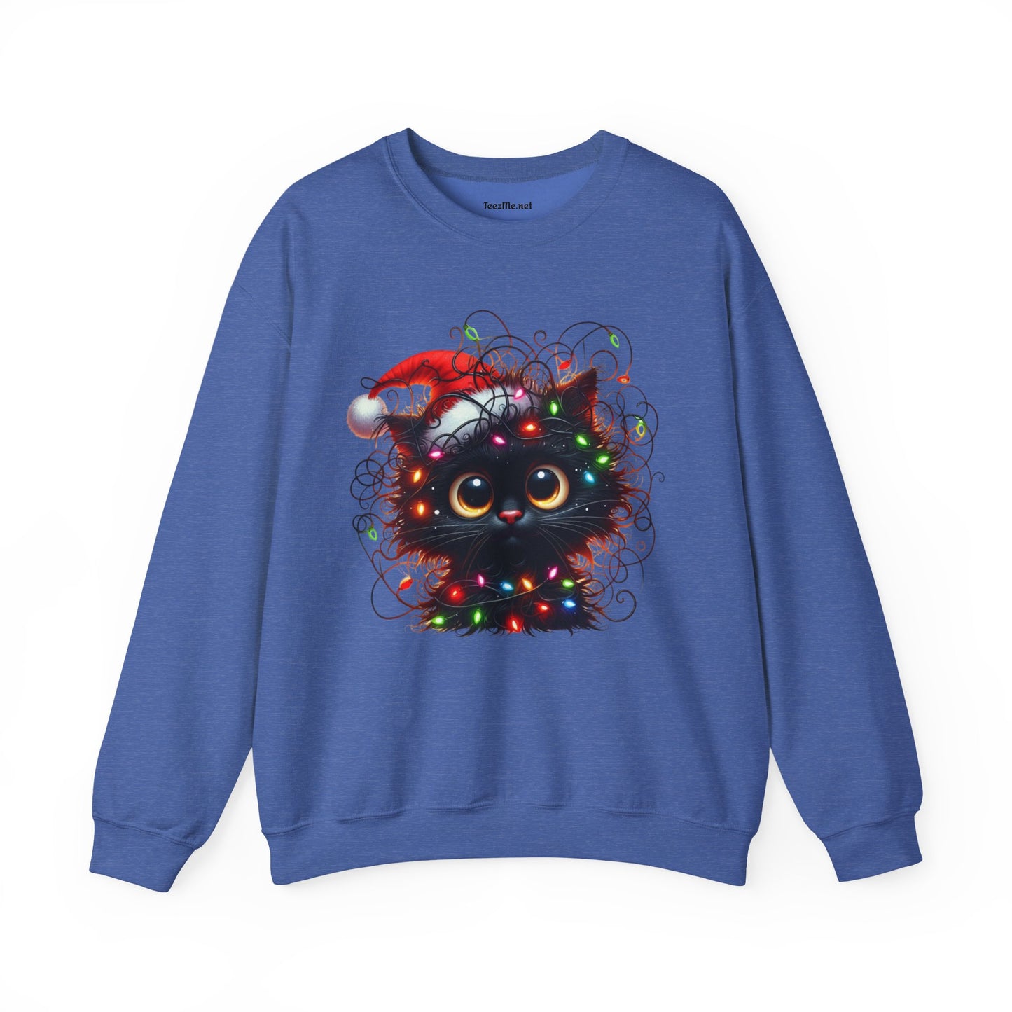 Funny Christmas Black Cat 01 Unisex Heavy Blend™ Crewneck Sweatshirt