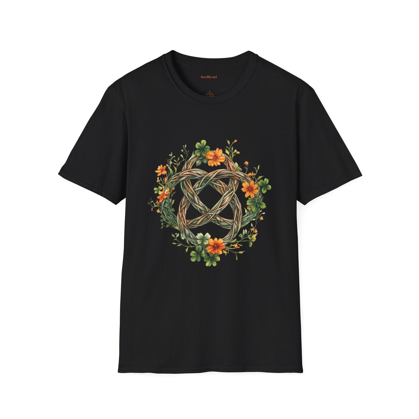 Floral Witches Knot Unisex SoftStyle T-Shirt 100% Cotton Graphic