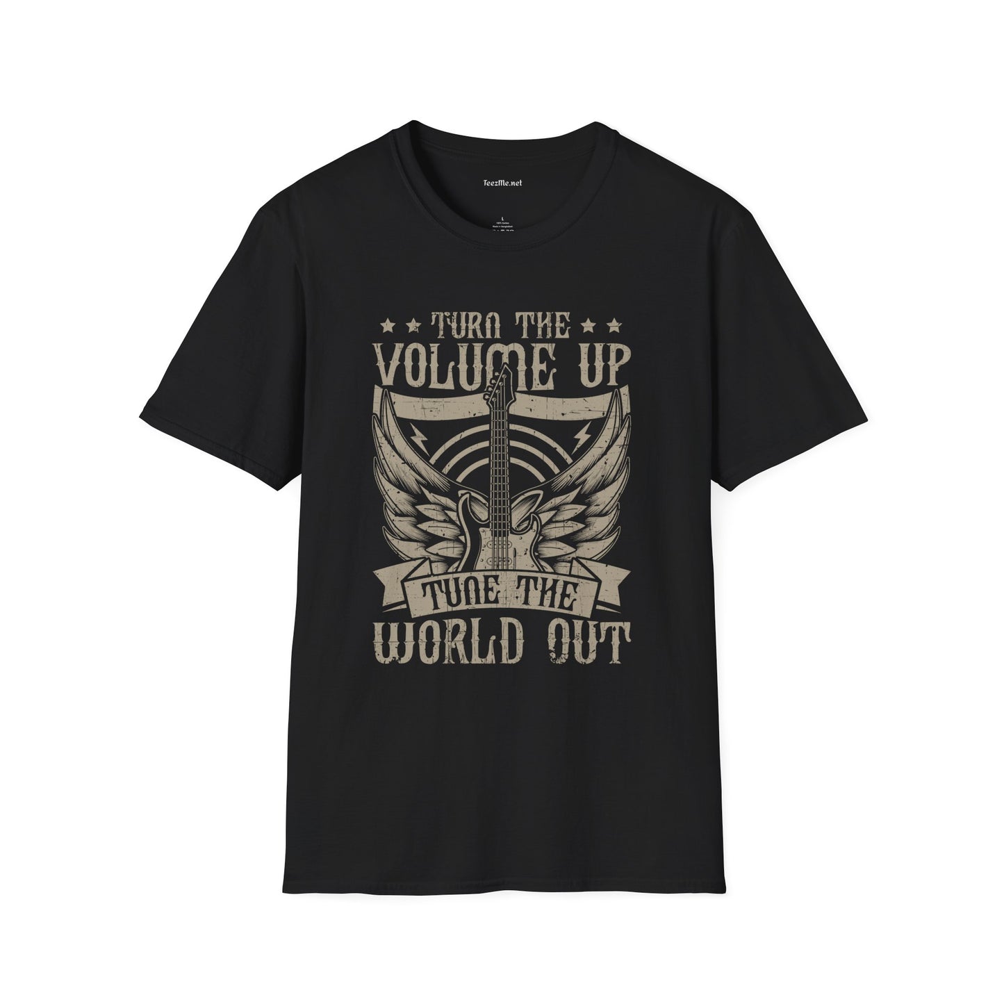 Turn the Volume Up Unisex SoftStyle T-Shirt 100% Cotton Graphic Music