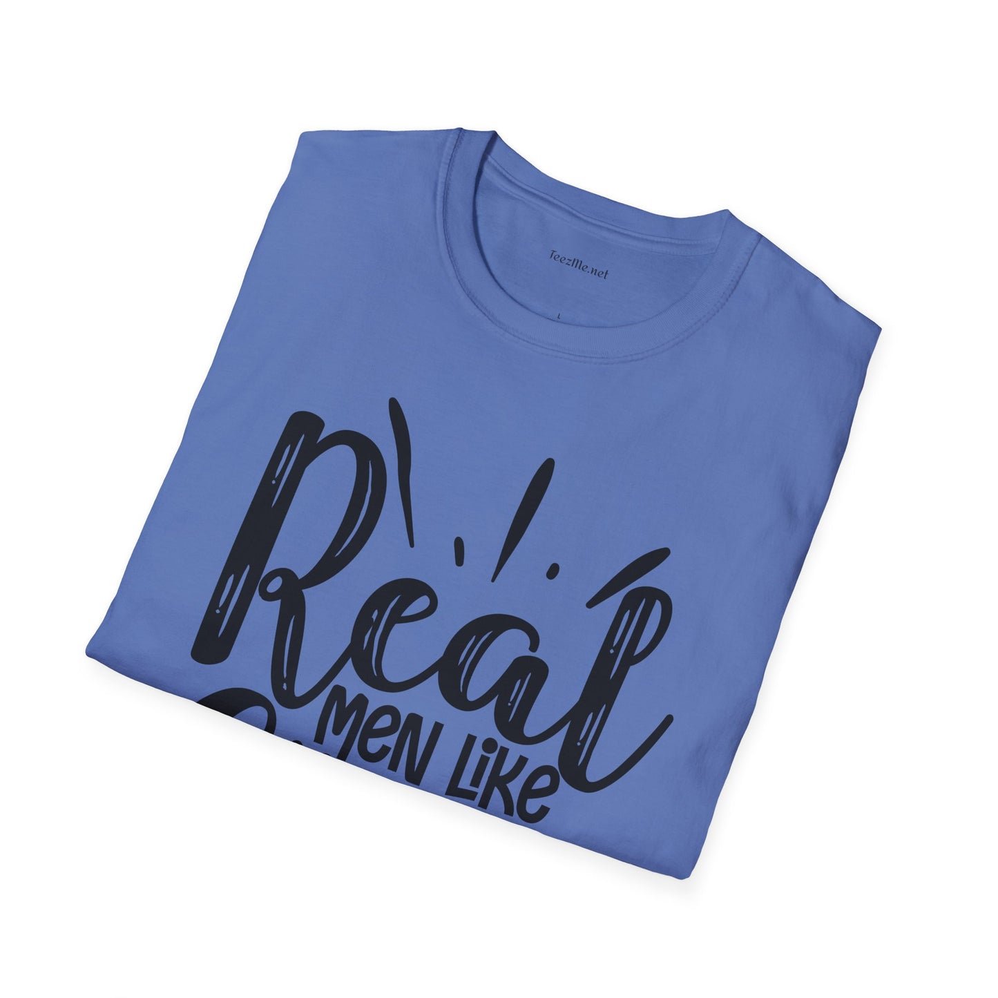 Real Men Like Cats Unisex Soft Style T-Shirt 100% Cotton Graphic