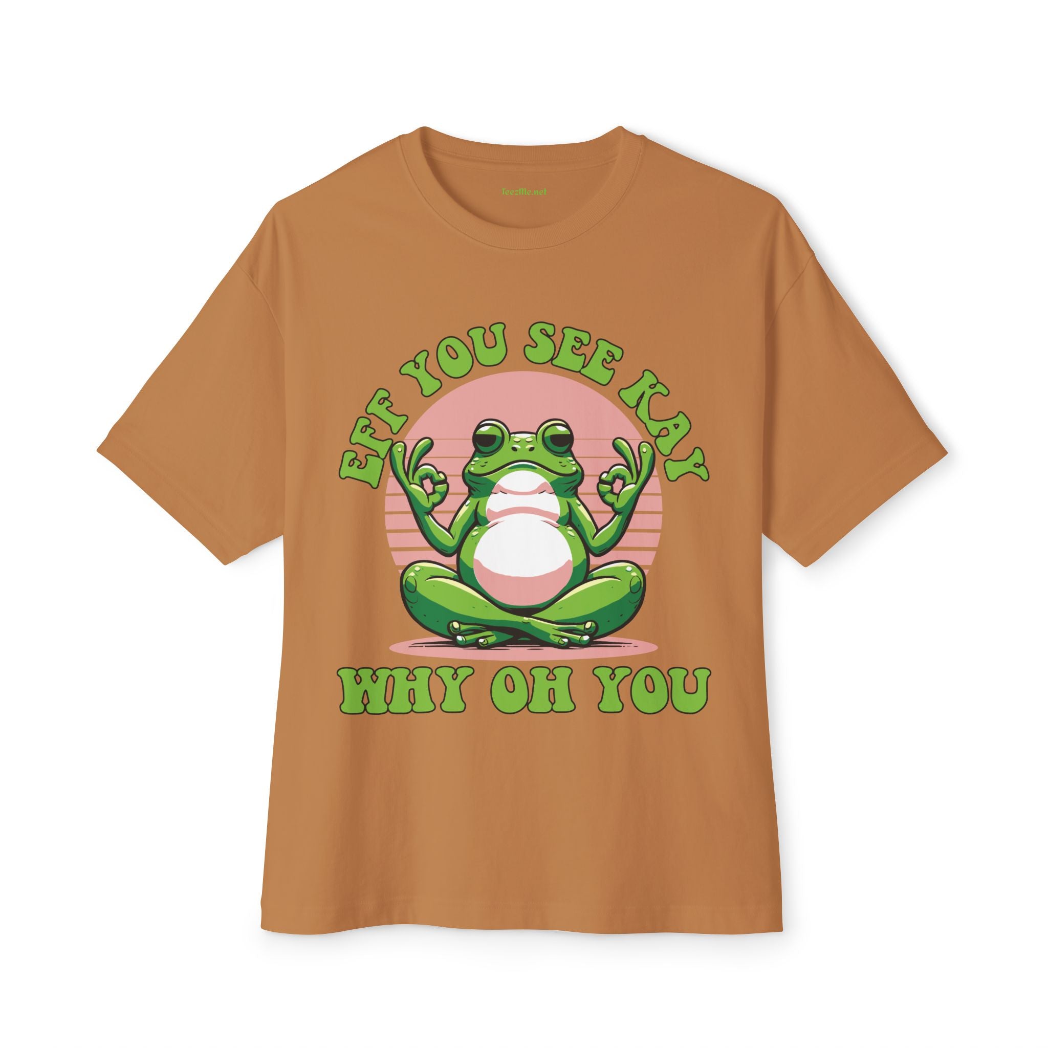Meditating Yoga Frog Tee - "Eff You See Kay Why Oh You" Graphic Shirt