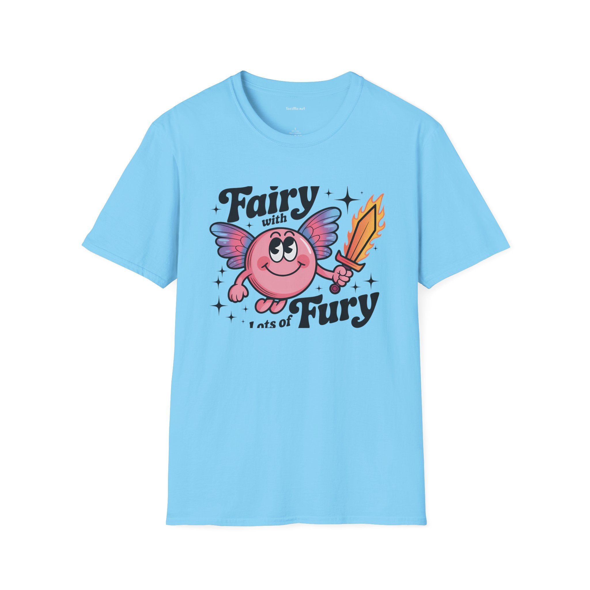Fairy with Lots of Fury Unisex Softstyle T-Shirt 100% Cotton Graphic