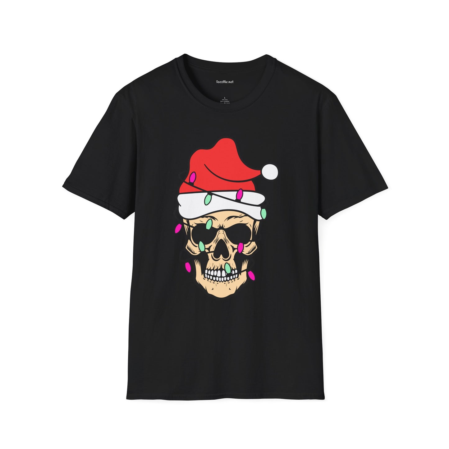 Skeleton Santa Unisex Softstyle T-Shirt 100% Cotton Graphic