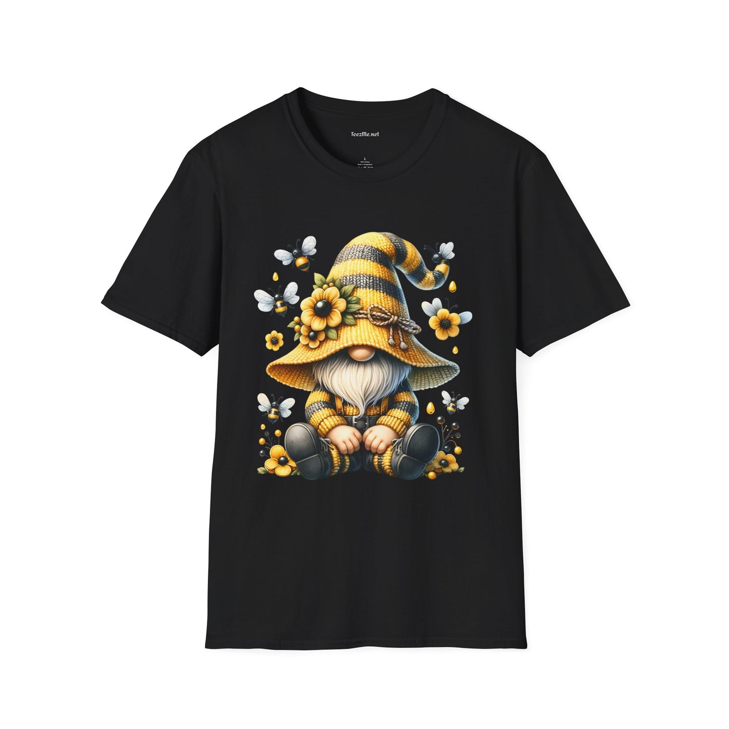 Honey Bee Gnome 41 Unisex Soft Style T-Shirt 100% Cotton Graphic