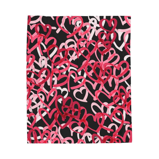 Hearts for Her - Velveteen Plush Blanket