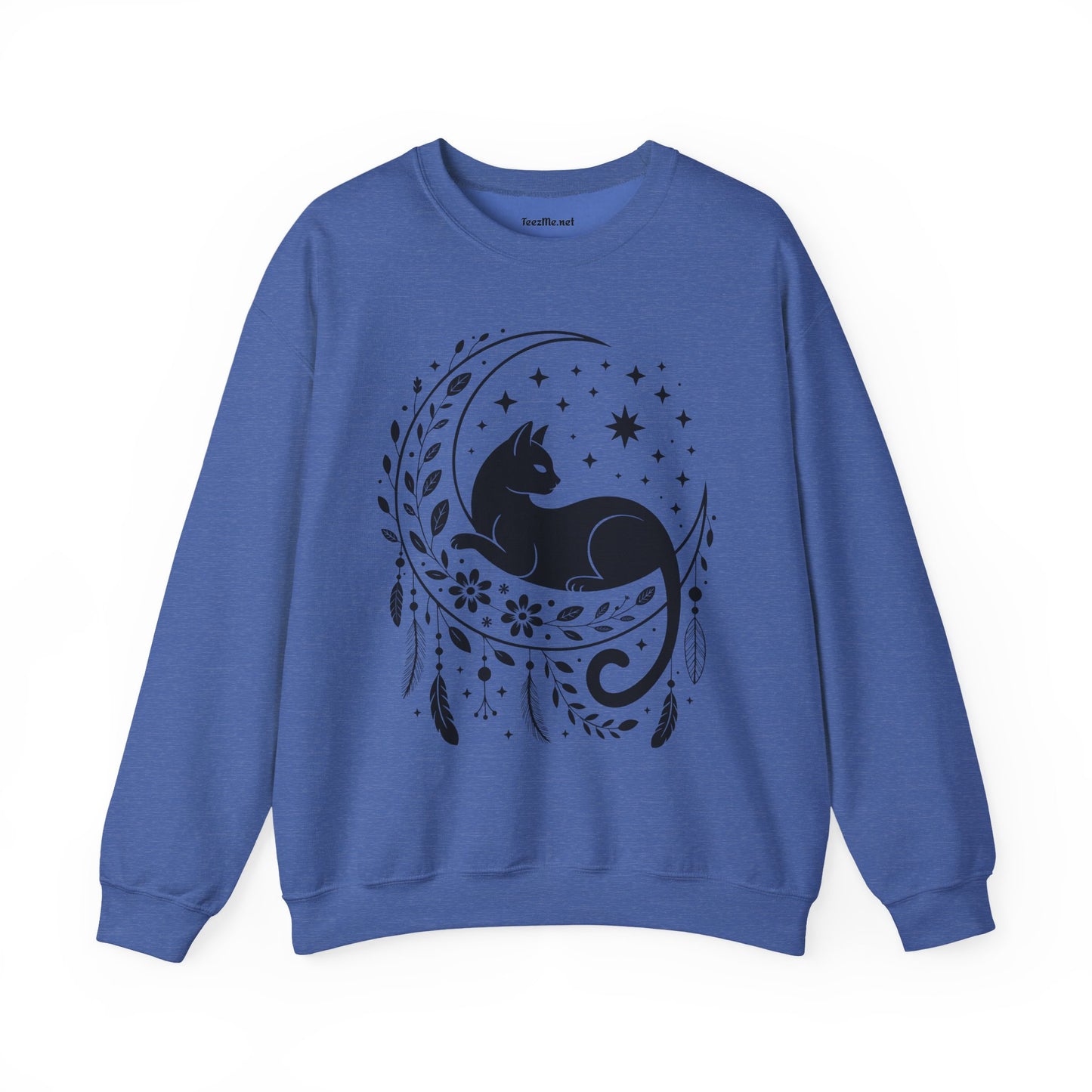 Black Cat Moon Silhouette Unisex Heavy Blend™ Crewneck Sweatshirt Graphic