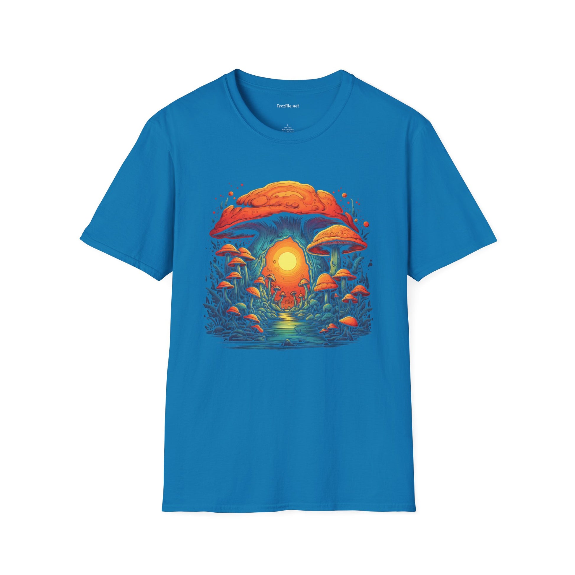 BOHO Psych Mushroom Unisex Softstyle T-Shirt 100% Cotton Graphic