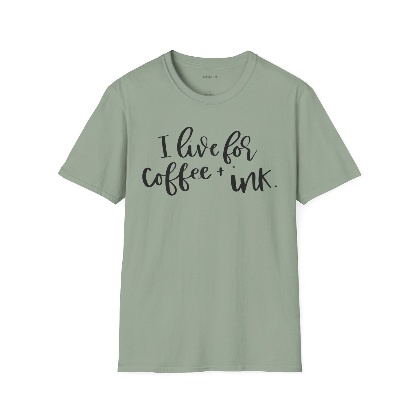I Live for Coffee & Ink Unisex Soft Style T-Shirt 100% Cotton Graphic