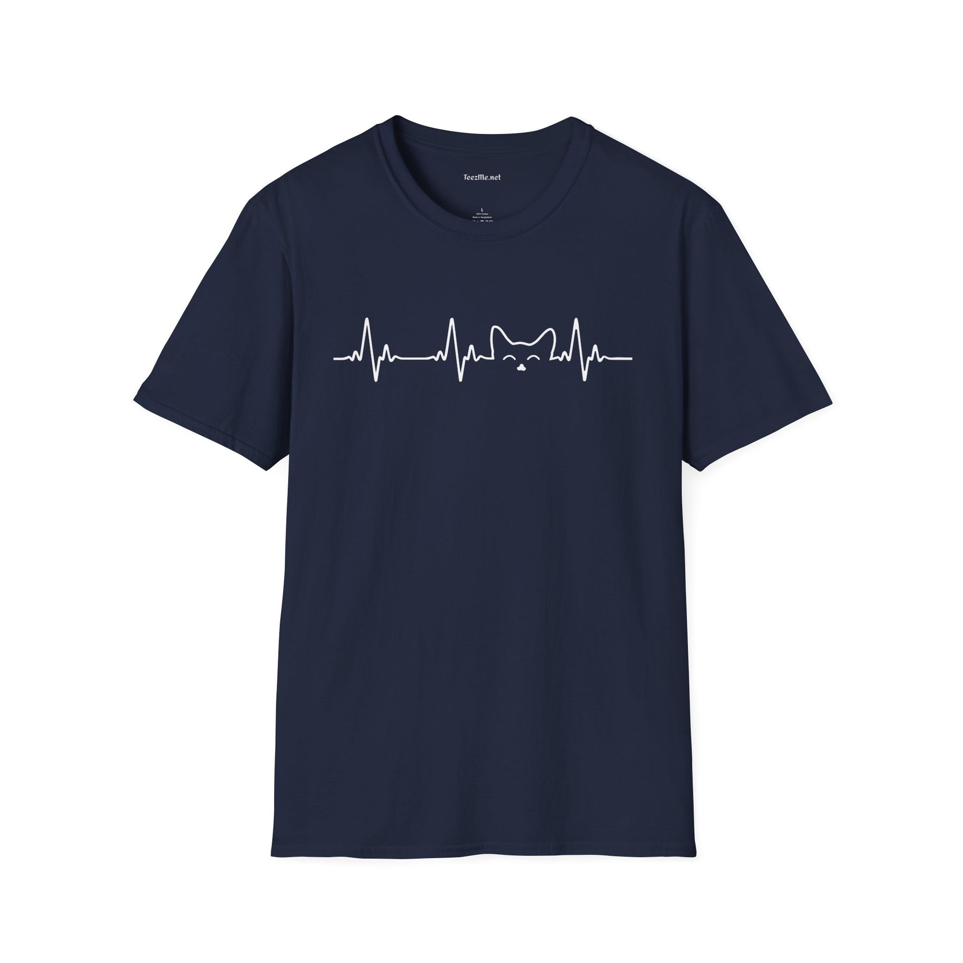 Life Line with Cat Unisex SoftStyle T-Shirt 100% Cotton