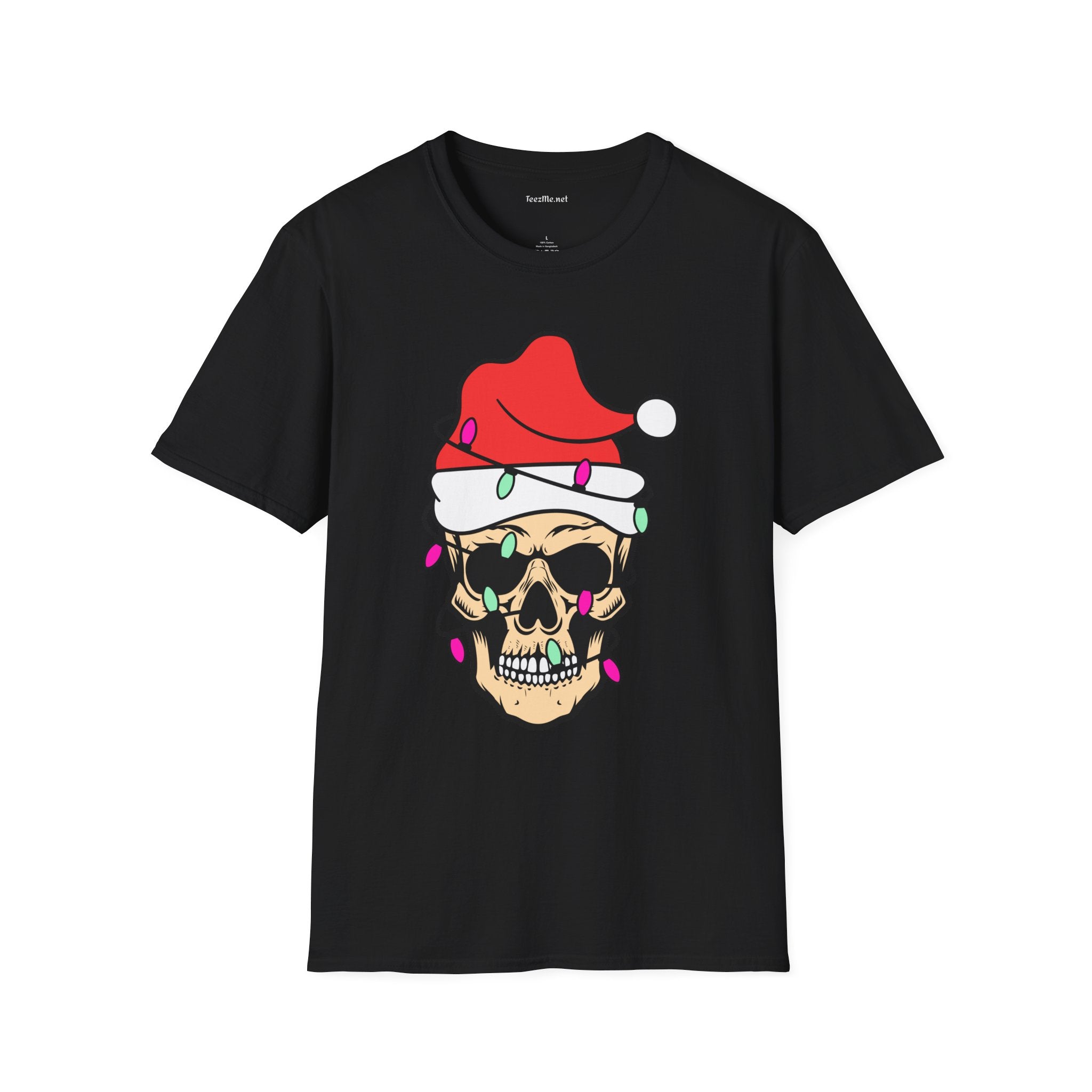 Skeleton Santa Unisex Softstyle T-Shirt 100% Cotton Graphic