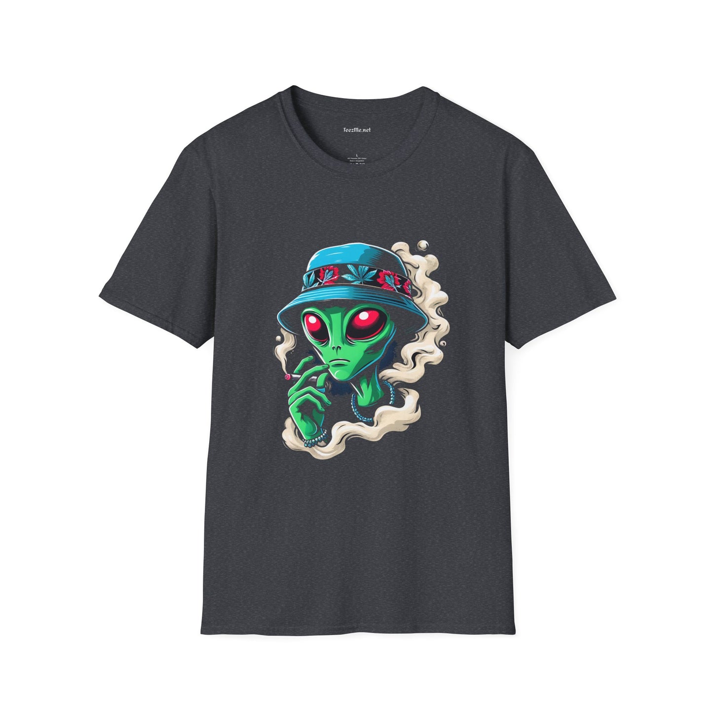 Alien Weed Unisex Softstyle T-Shirt 100% Cotton Graphic