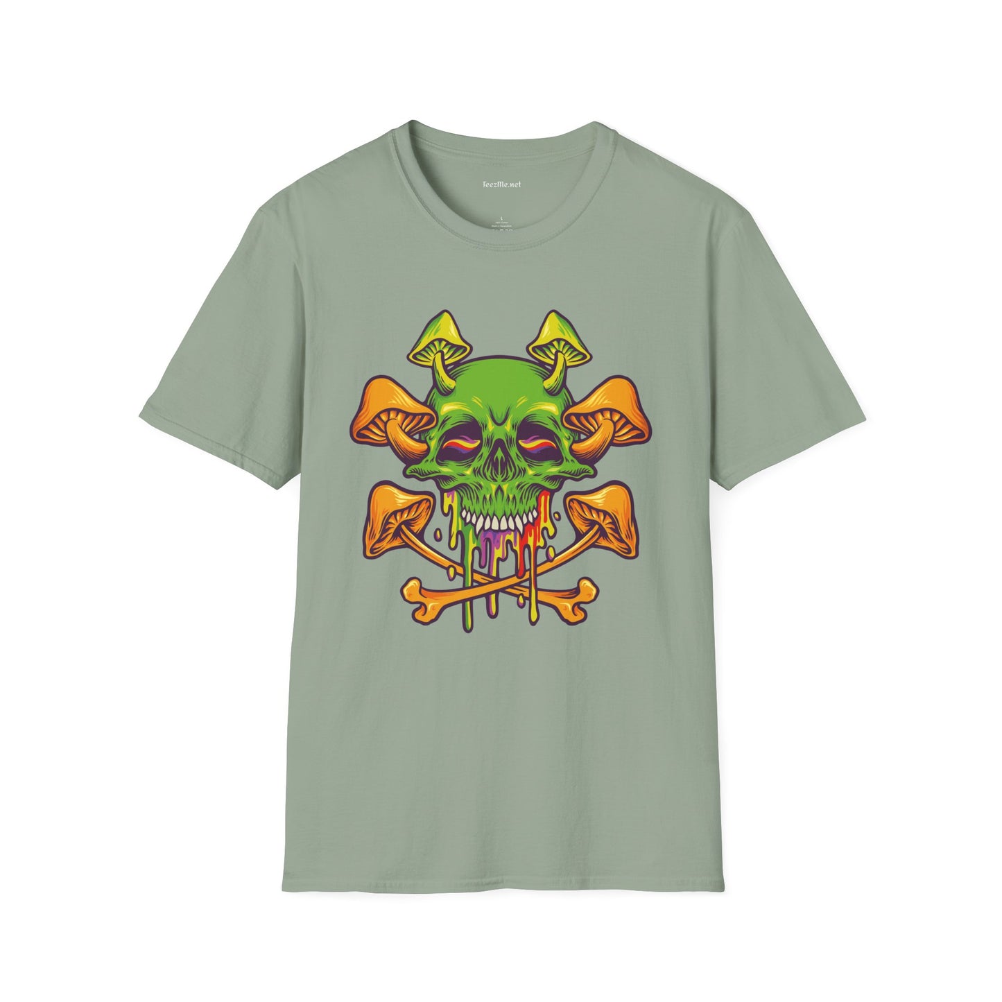 Sugar Skull Magic Mushrooms 01 Unisex Softstyle T-Shirt 100% Cotton Graphic