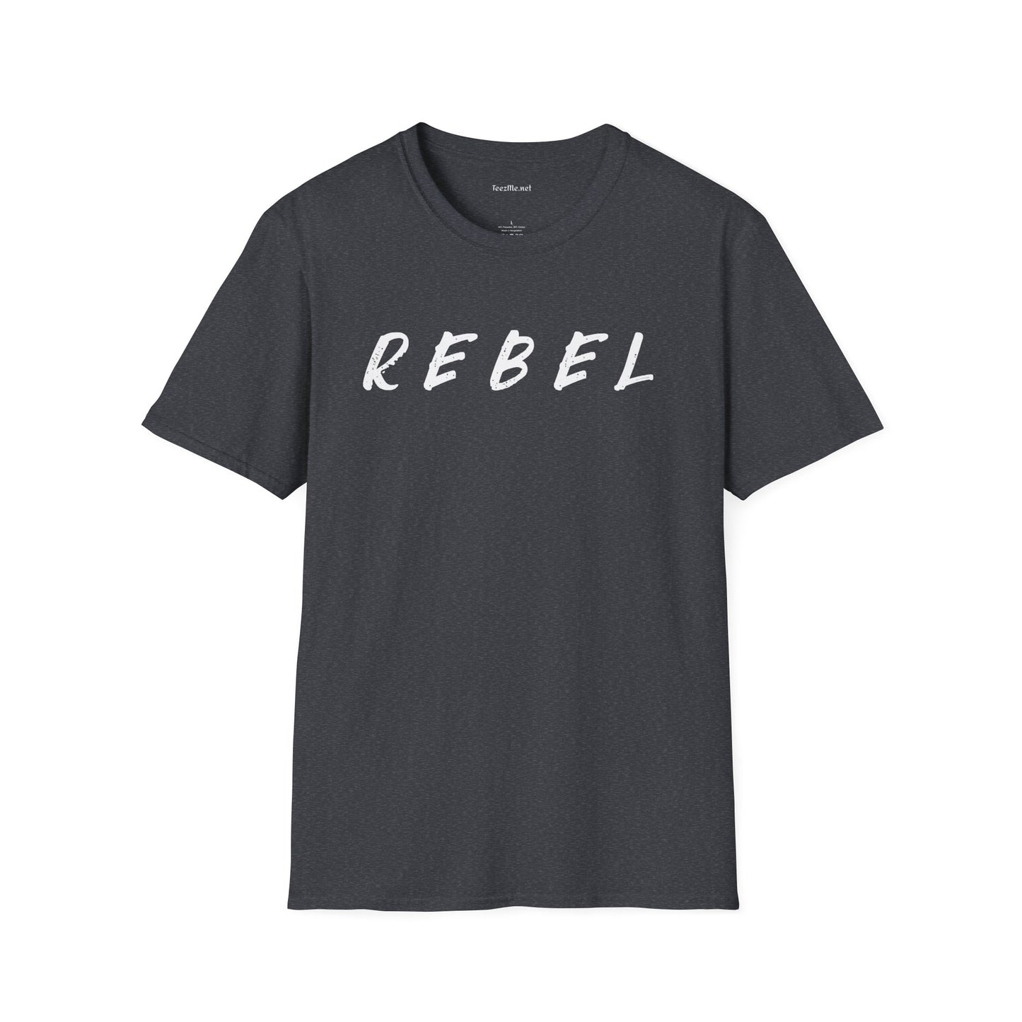 REBEL (white text) Unisex Softstyle T-Shirt 100% Cotton Graphic
