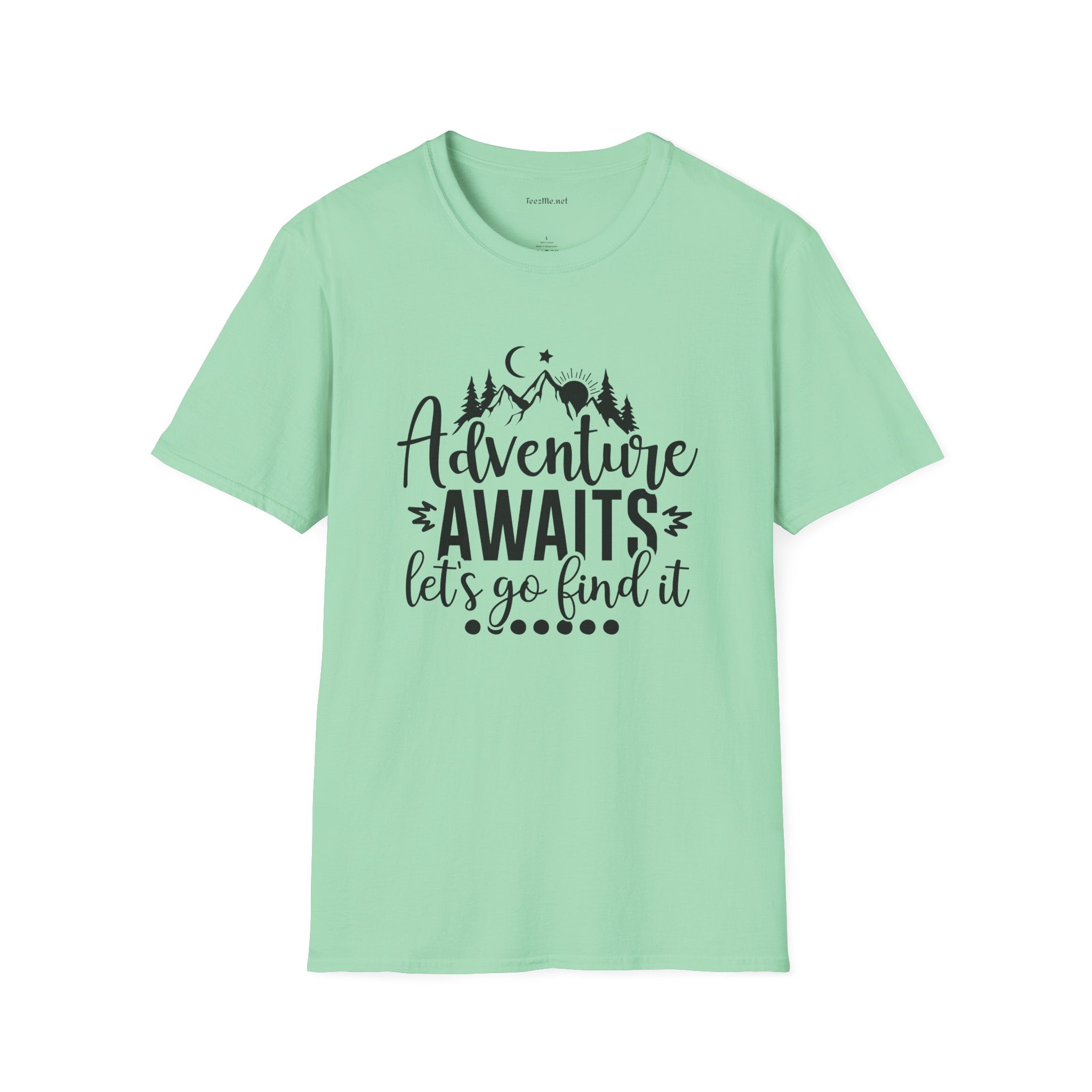 Adventure Awaits Unisex Softstyle T-Shirt 100% Cotton Graphic