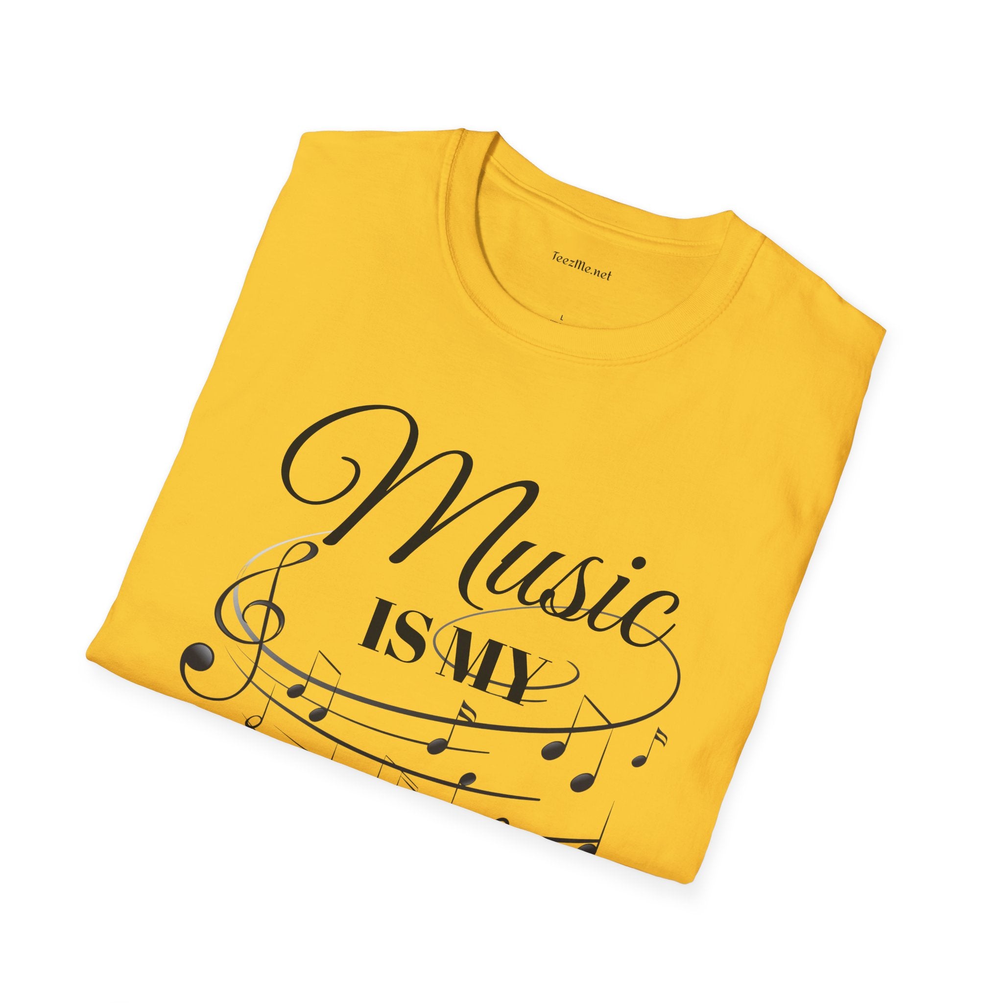 Music is my Therapy Unisex Softstyle T-Shirt 100% Cotton Graphic