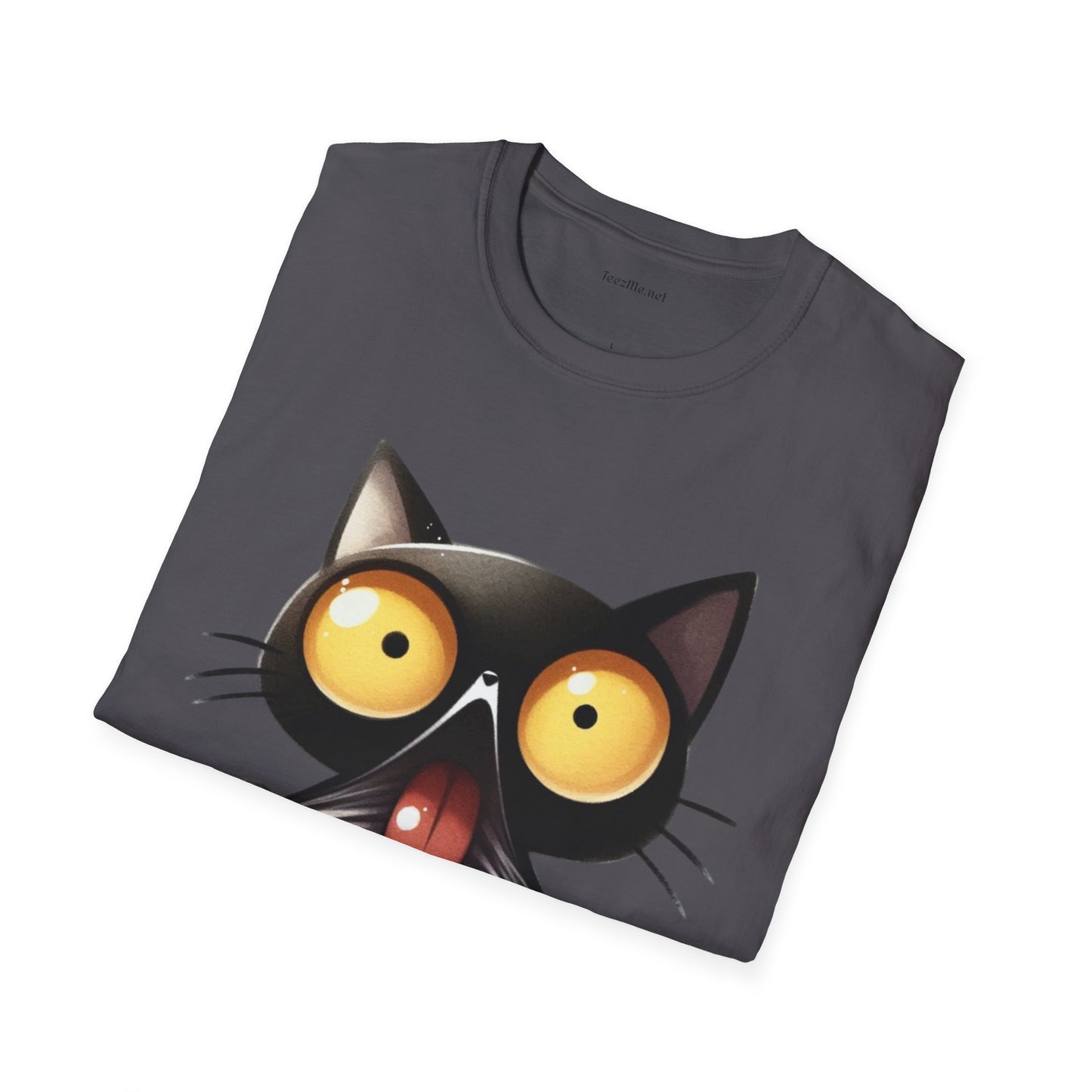Crazy Cat 01 Unisex SoftStyle T-Shirt 100% Cotton Graphic