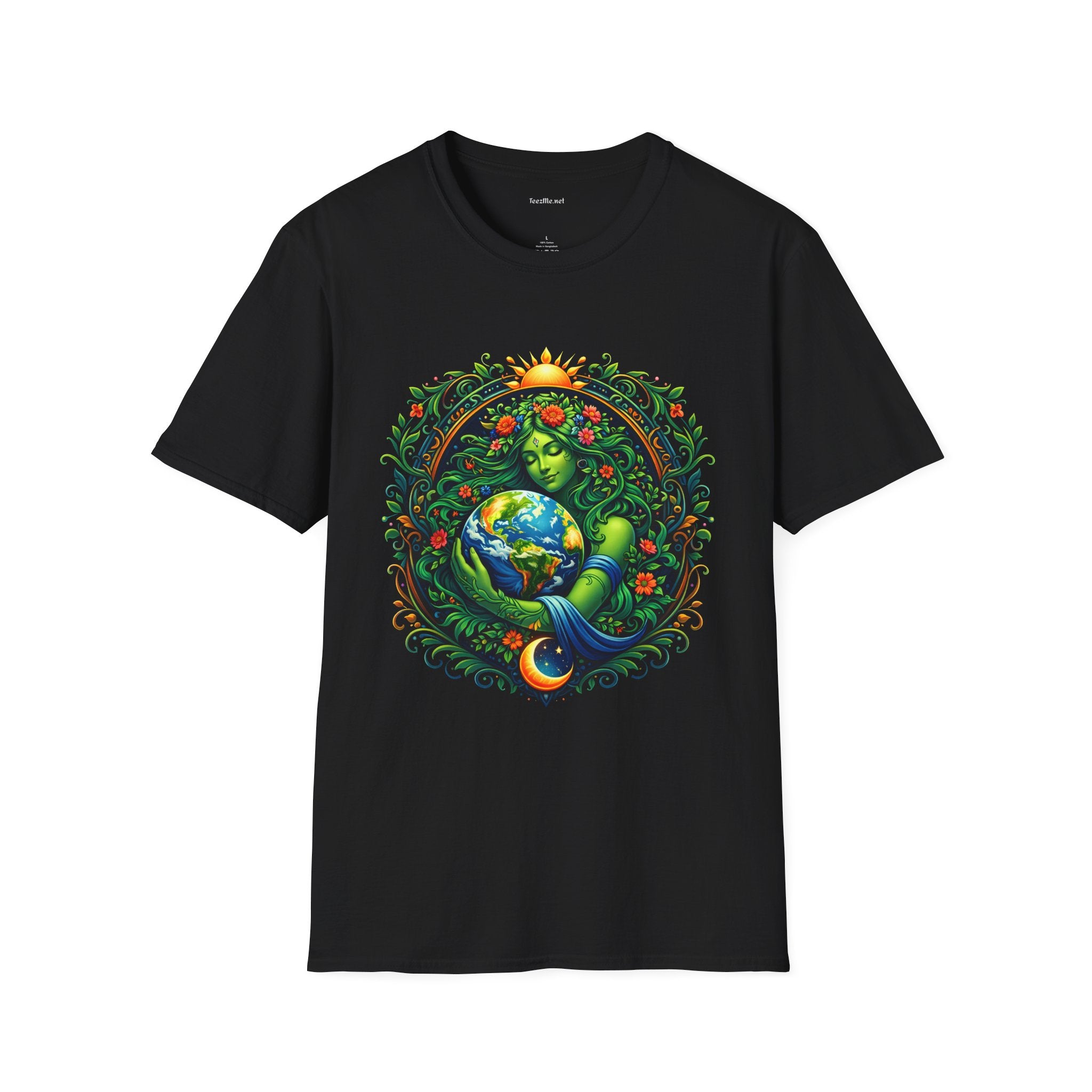 Earth Goddess T-Shirt — Floral Mother Nature Colorful Graphic Tee
