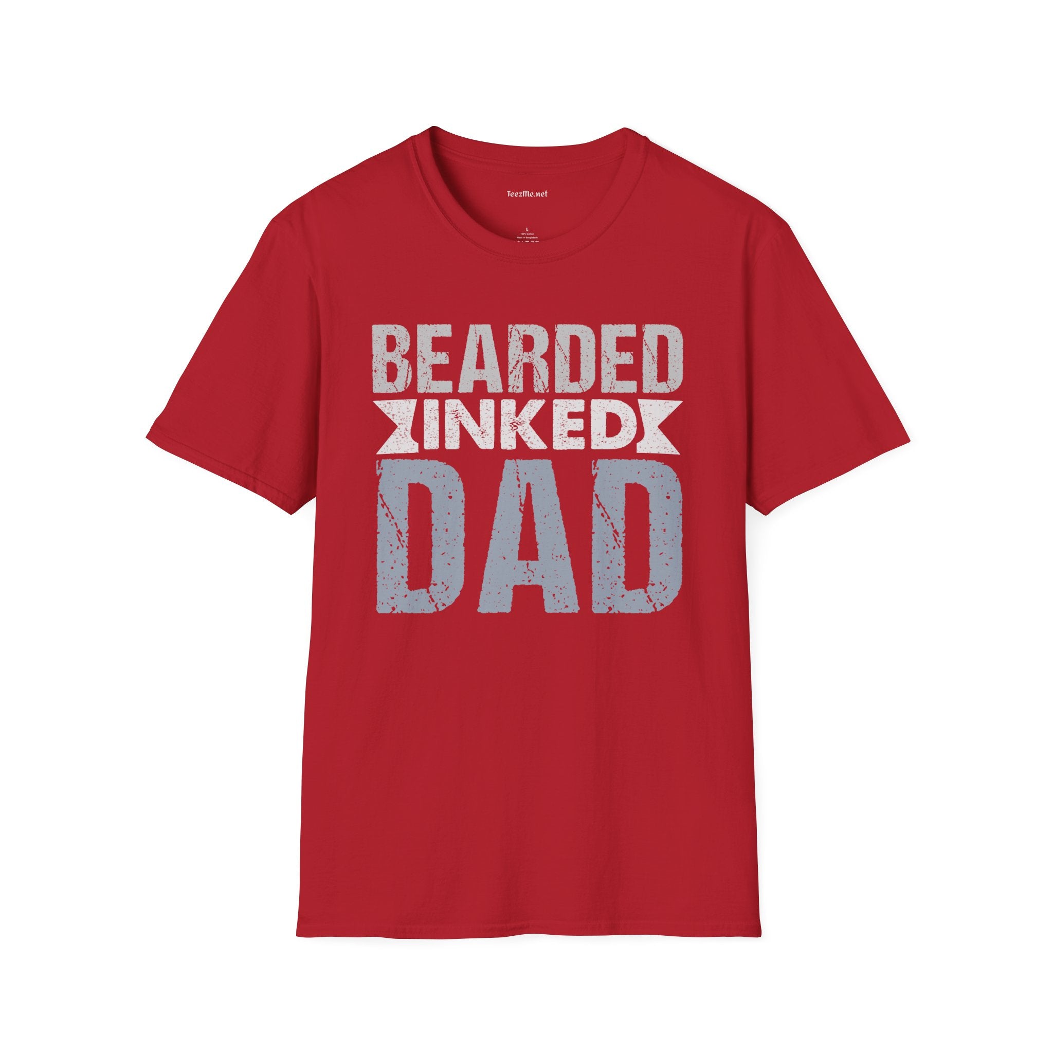 Bearded Inked Dad Unisex Style T-Shirt 100% Cotton Graphic