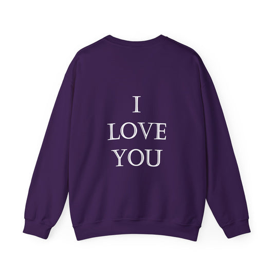 I LOVE YOU (on back) Unisex Heavy Blend™ CrIewneck Sweatshirt Graphic