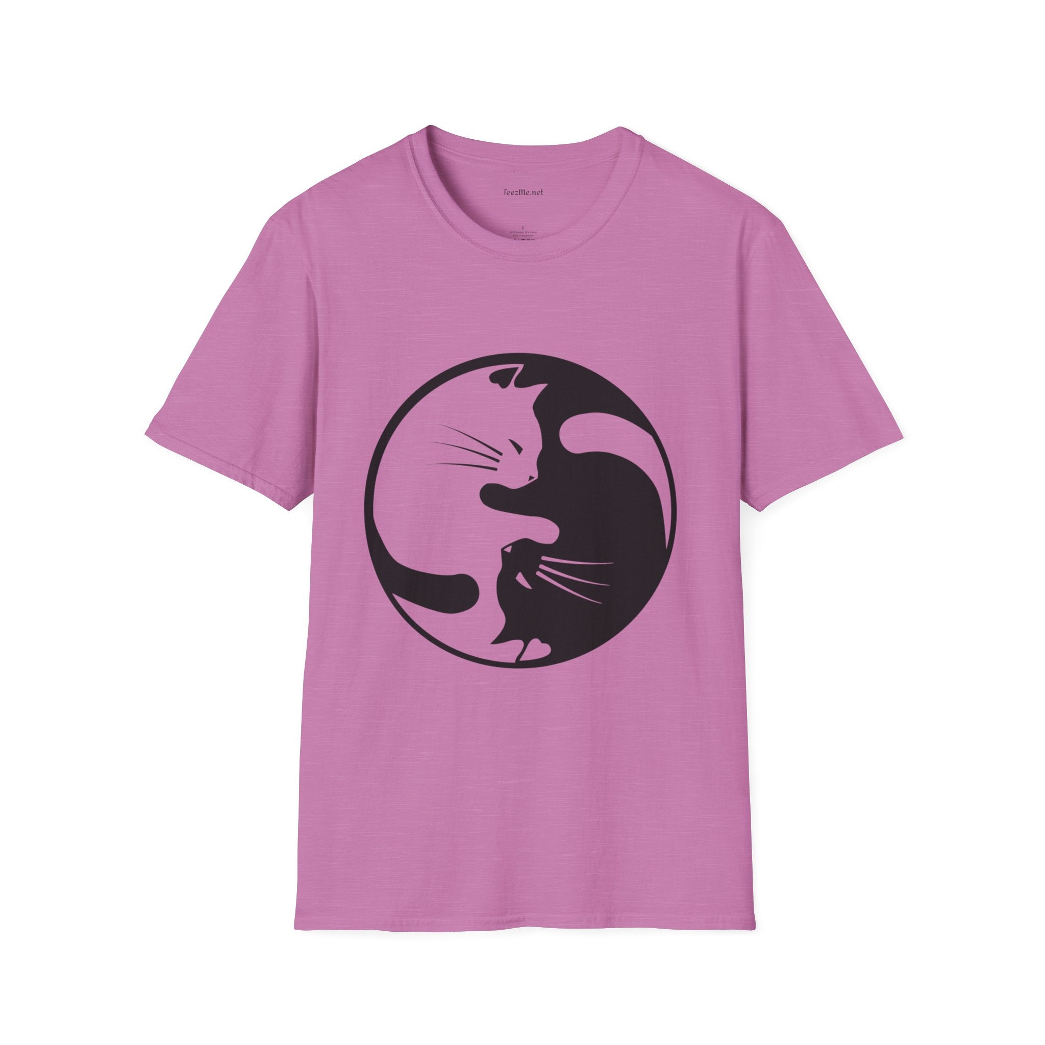 Yin Yang Cat3 Unisex Soft T-Shirt 100% Cotton Graphic