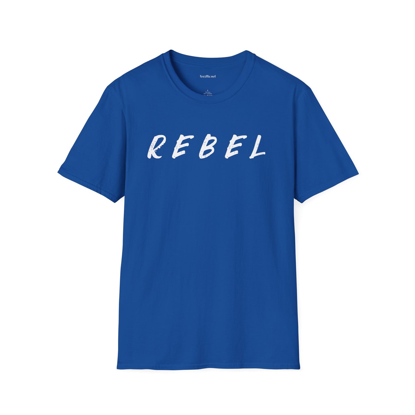 REBEL (white text) Unisex Softstyle T-Shirt 100% Cotton Graphic