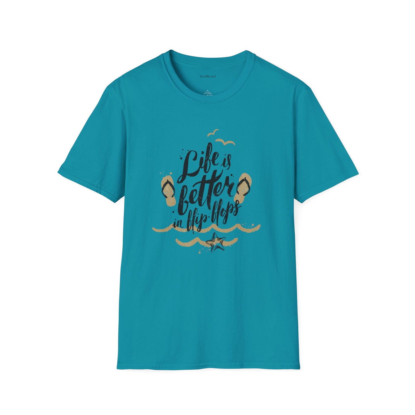 Life is better in Flip Flops - Unisex Softstyle T-Shirt 100% Cotton Graphic