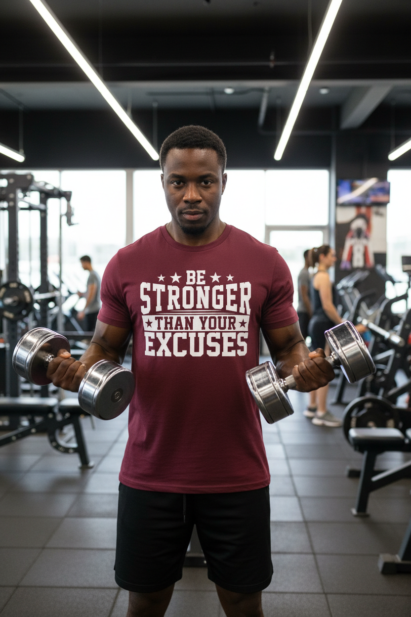 Be Stronger Than Your Excuses  (white text) T-Shirt