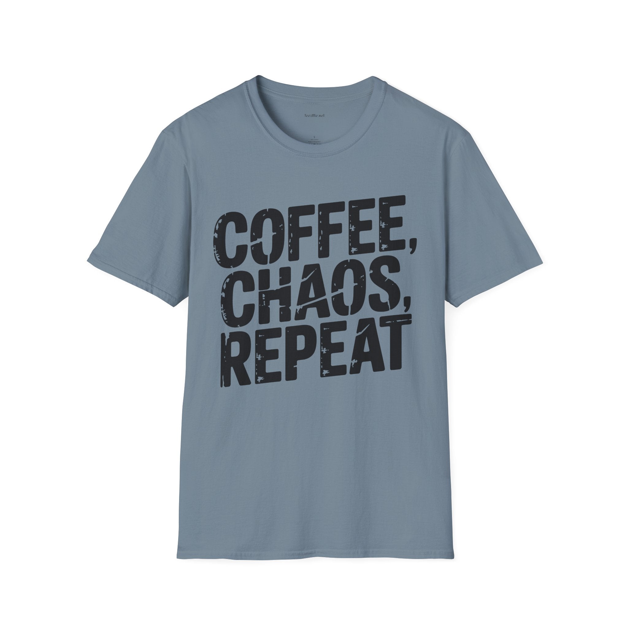Coffee, Chaos, Repeat T-Shirt — Funny Morning Routine Graphic Tee