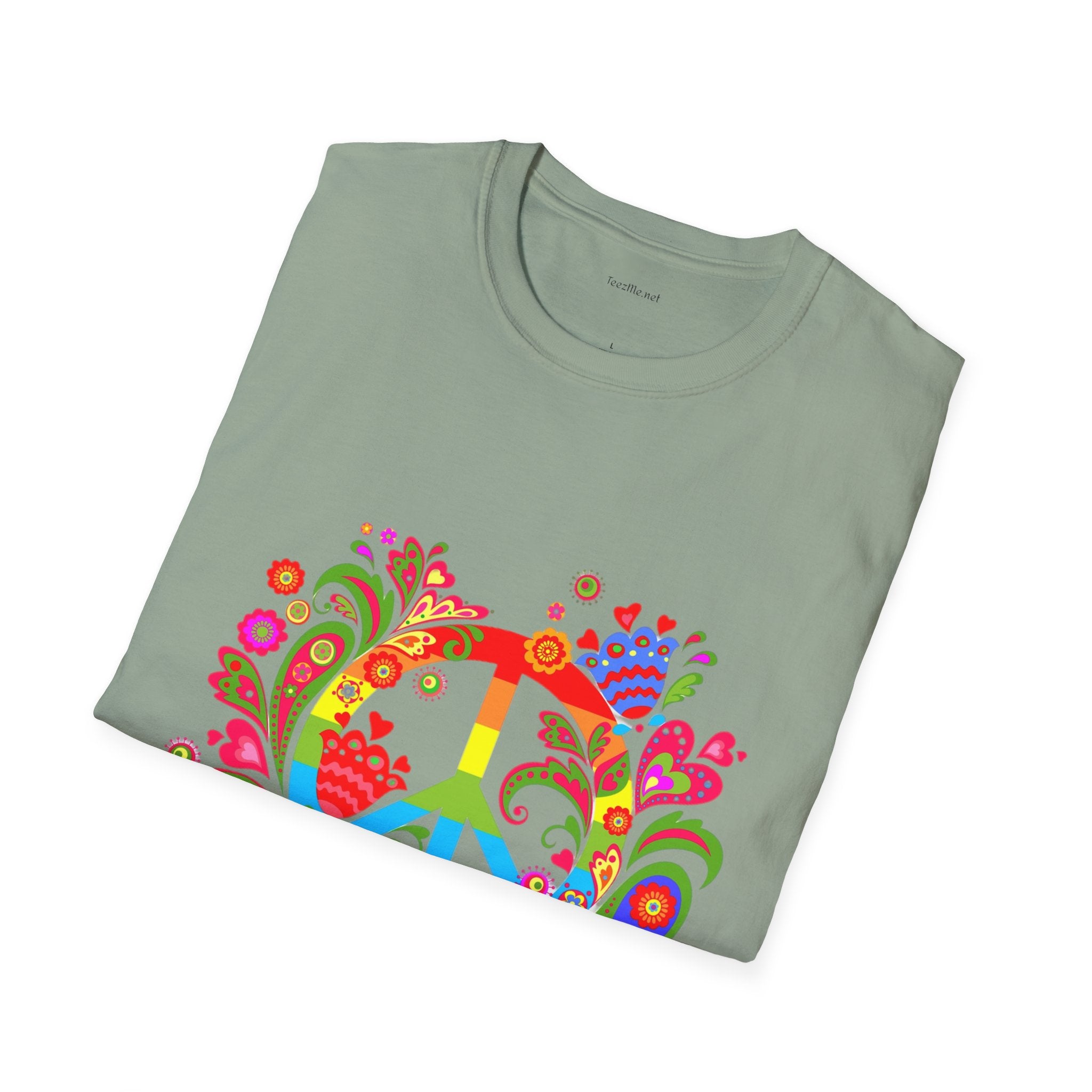 Peace sign illustration - Unisex Softstyle T-Shirt 100% Cotton Graphic