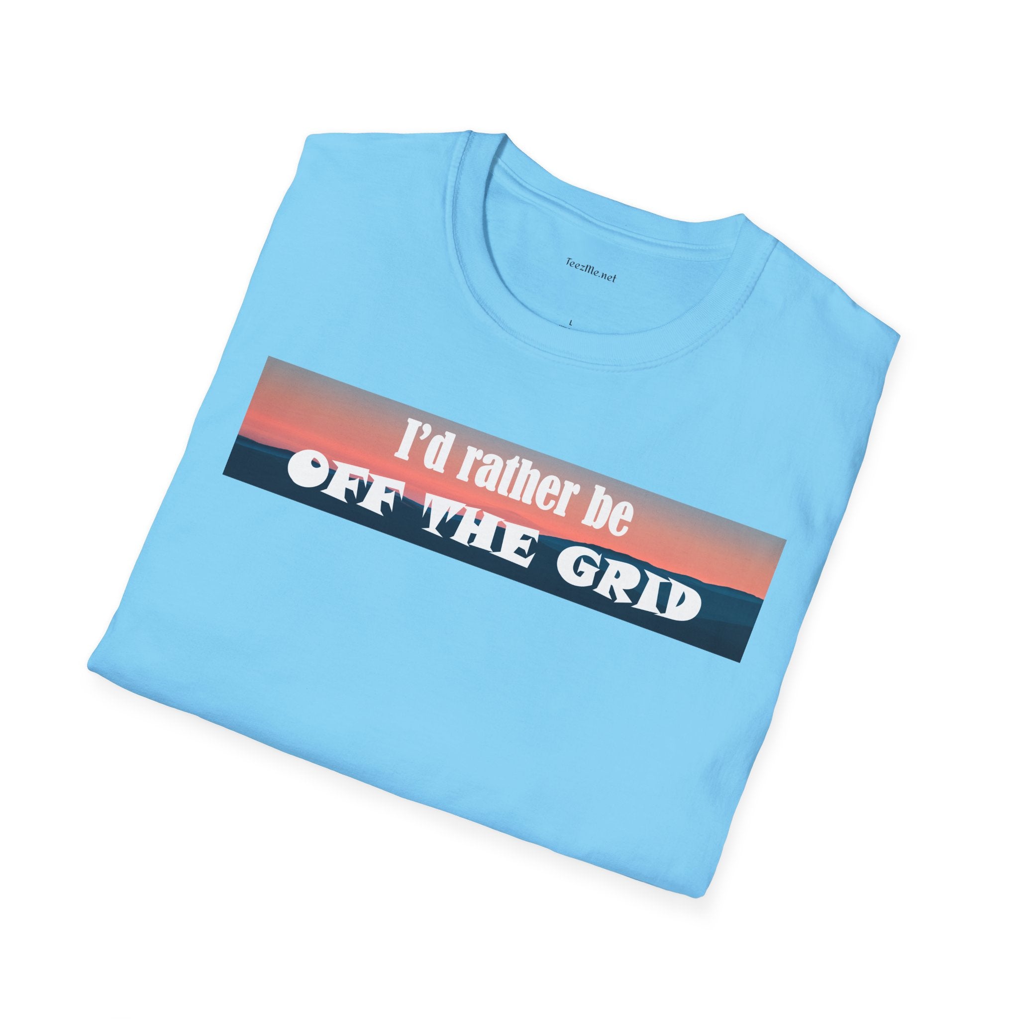 I'd rather be OFF THE GRID  - Unisex Softstyle T-Shirt 100% Cotton Graphic