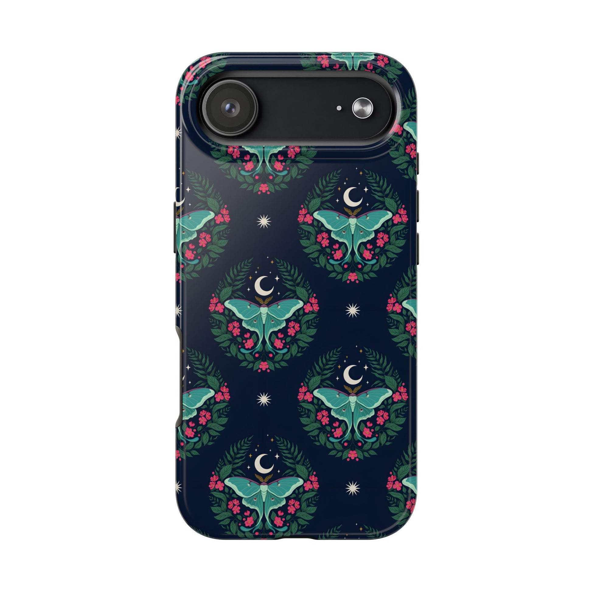 Moon Moth Tough Phone Case — Botanical Nightscape Protective Cover
