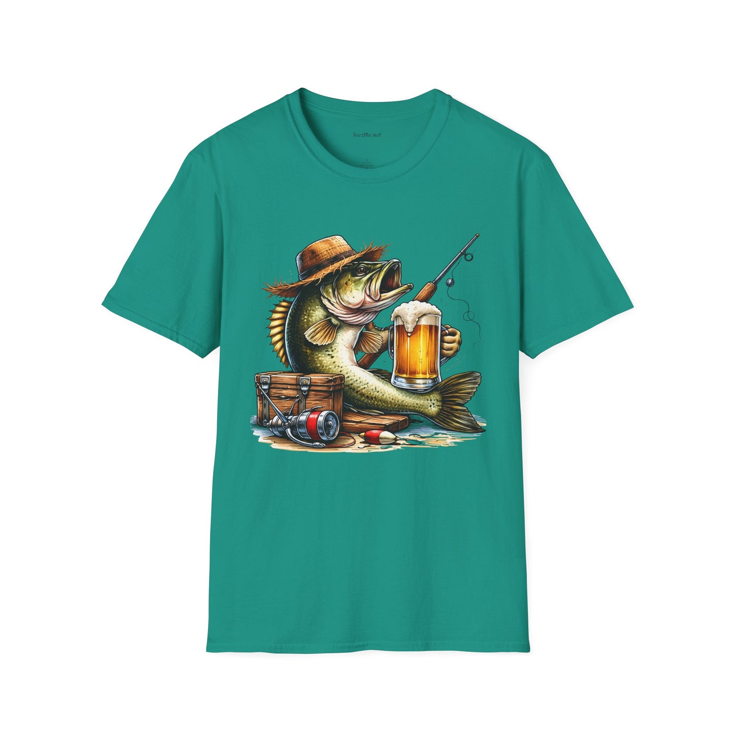 Bass Drinking Beer Unisex Soft Style T-Shirt 100% Cotton Graphic