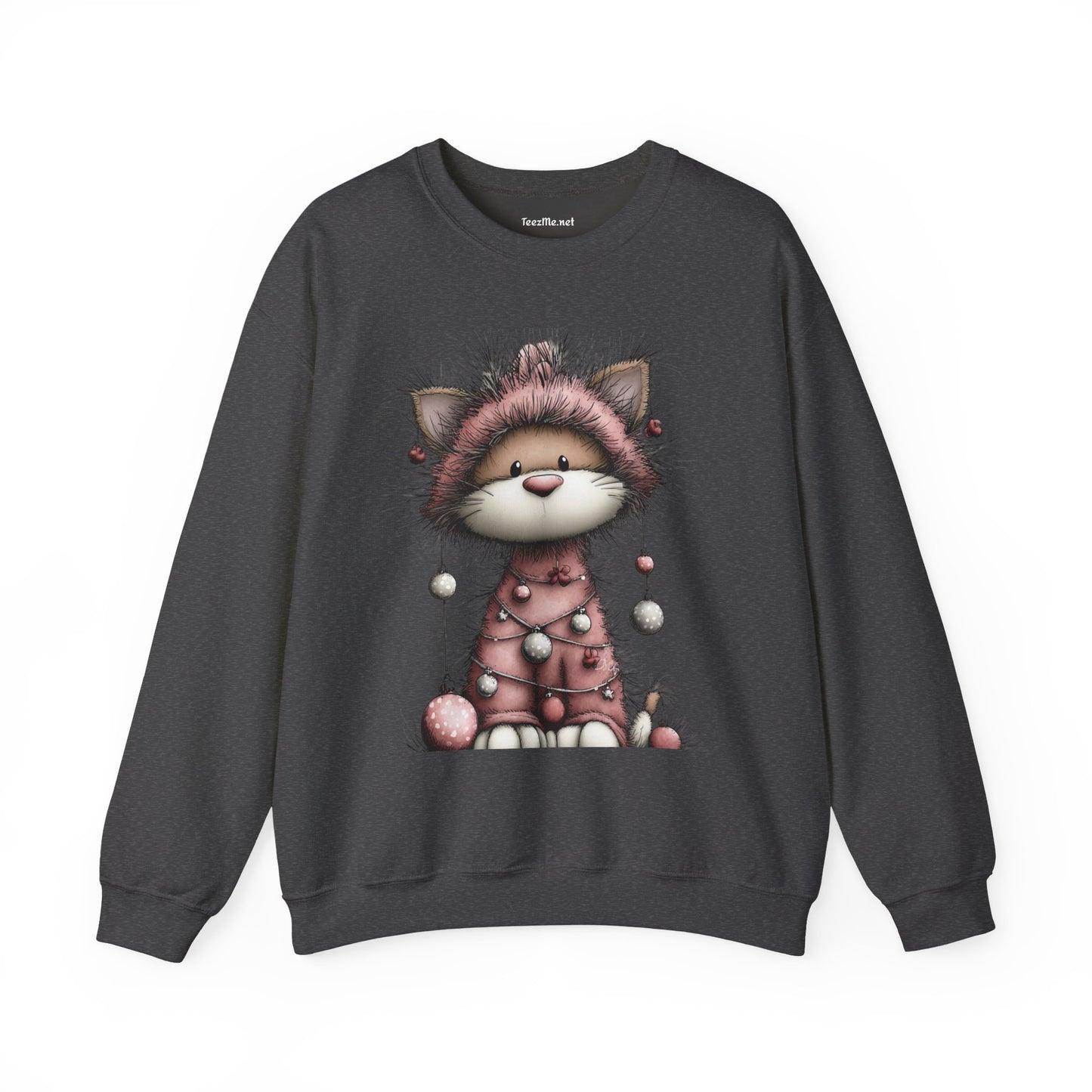 Whimsical Holiday Cat 02 Unisex Heavy Blend™ Crewneck Sweatshirt