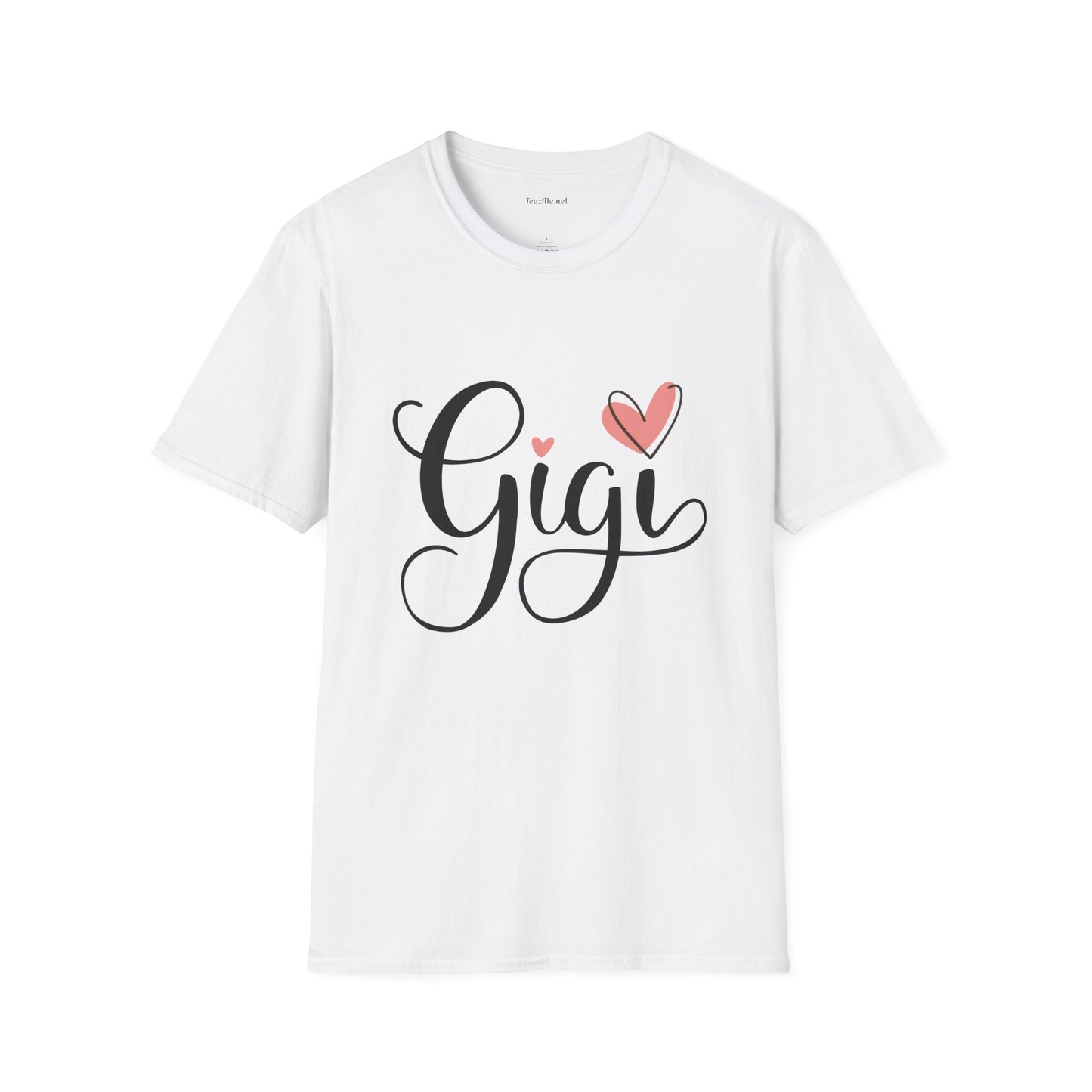Gigi (pink heart) Unisex Soft Style T-Shirt 100% Cotton Graphic