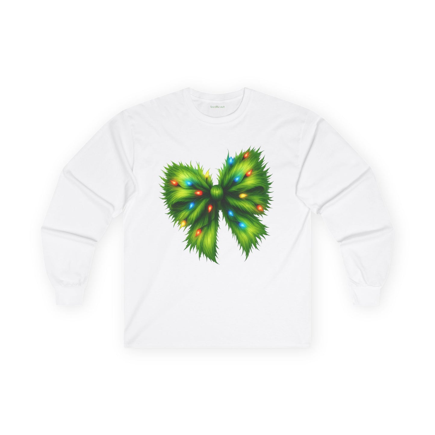 Grinch Bow with Lights Unisex Ultra Cotton Long Sleeve Tee