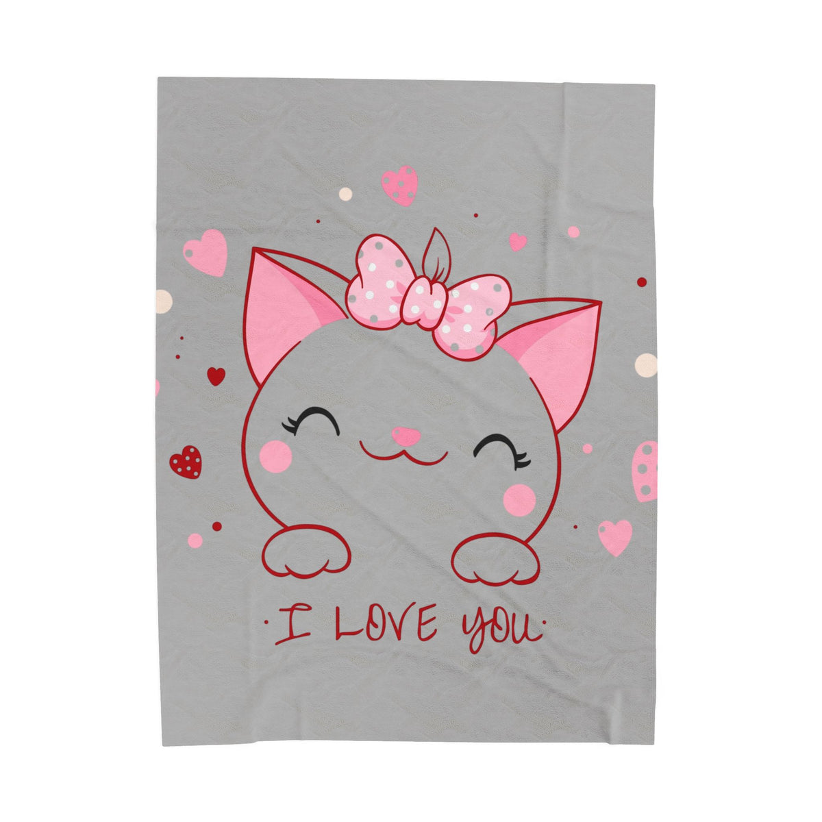 Kitty Love Velveteen Plush Blanket