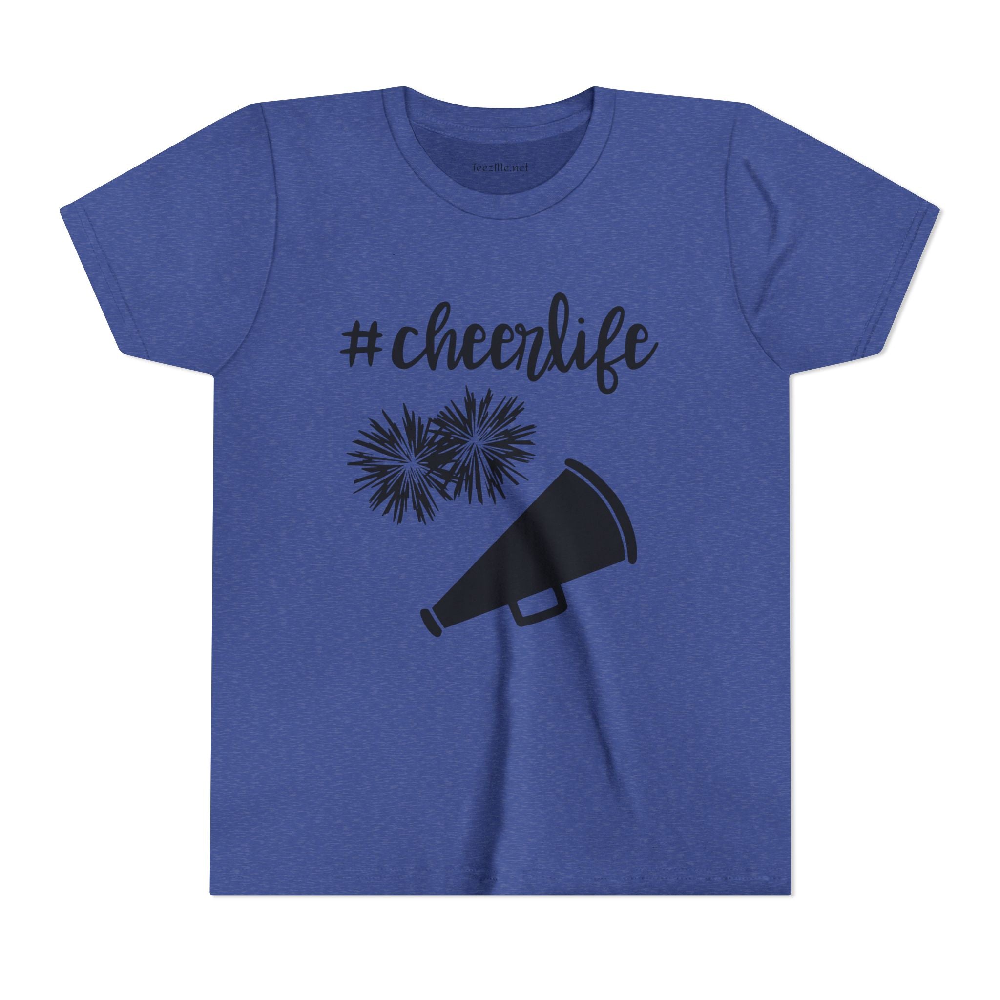 Youth Cheer Tee - “#cheerlife” Megaphone & Pom Design