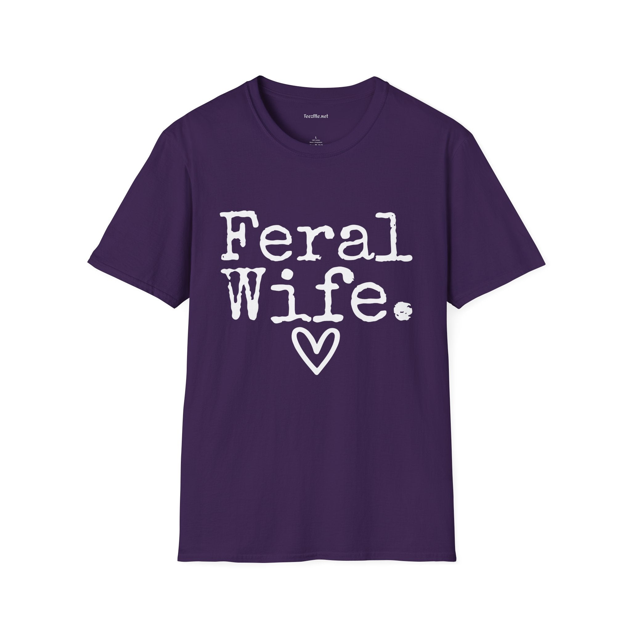 Feral Wife (white) Unisex Softstyle T-Shirt 100% Cotton Graphic